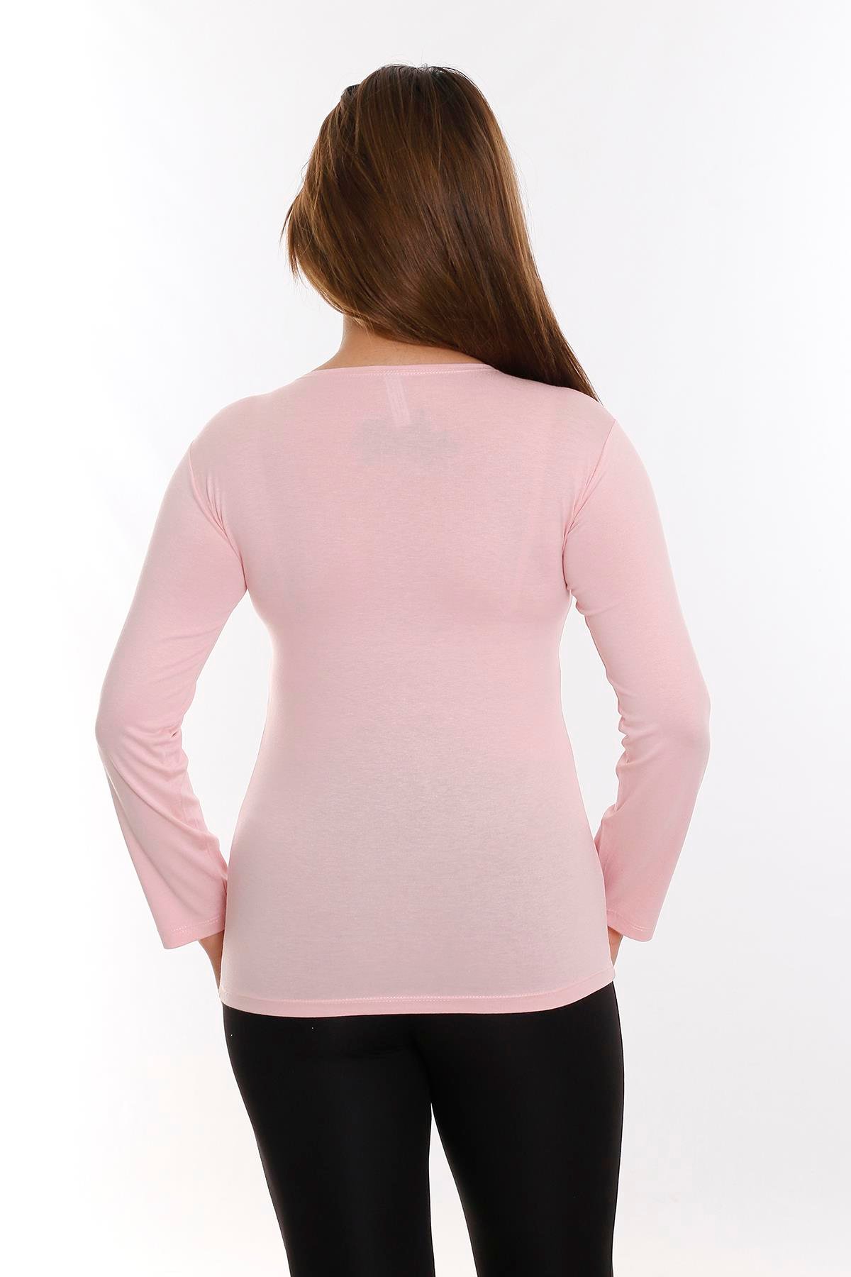 Body | TopBüyük Beden Yuvarlak Yaka Uzun Kollu Viskon Pembe BodydisentisBüyük Beden Yuvarlak Yaka Uzun Kollu Viskon Pembe Body