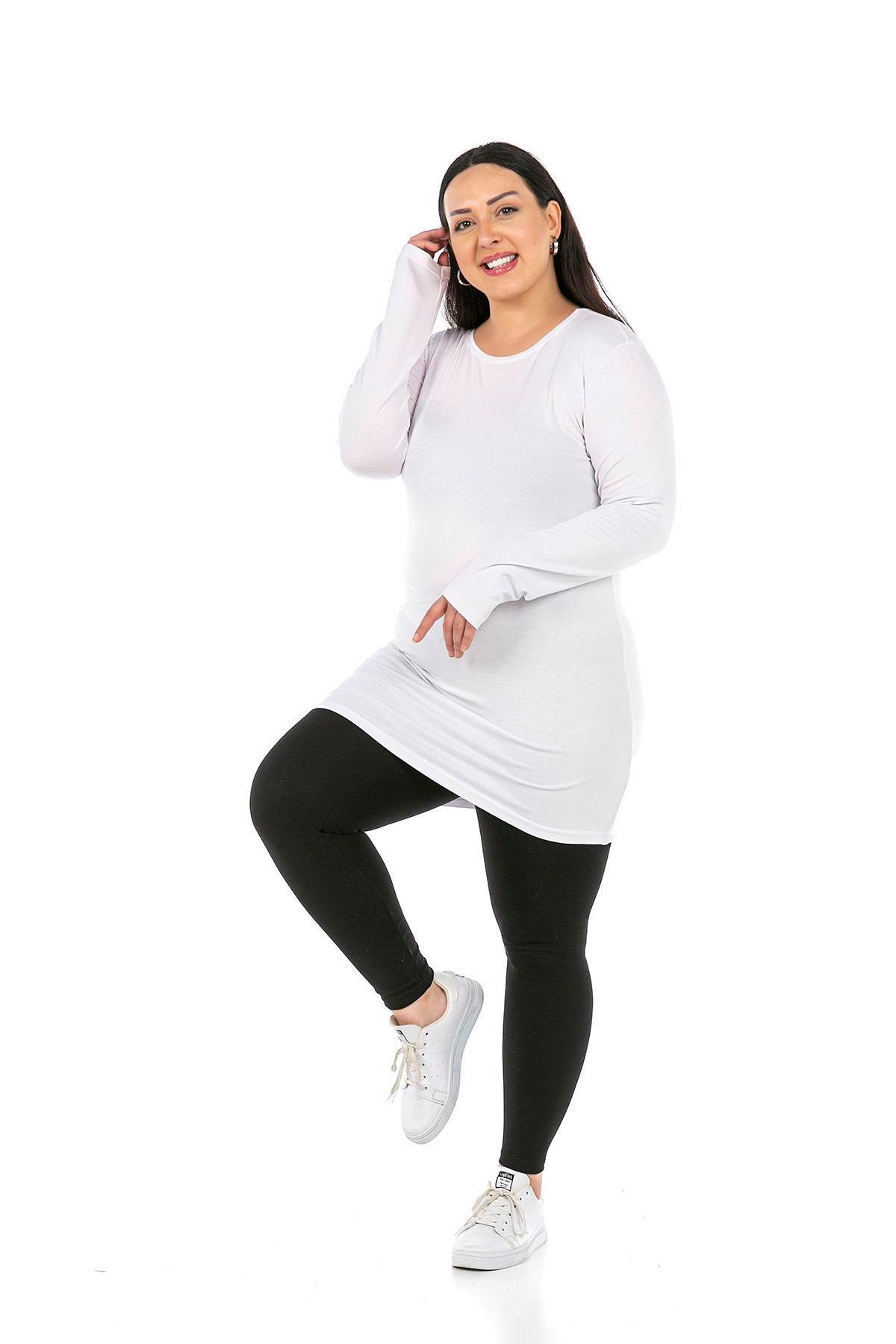 Body | TopBüyük Beden Yuvarlak Yaka Uzun Kollu Viskon Uzun Beyaz BodydisentisBüyük Beden Yuvarlak Yaka Uzun Kollu Viskon Uzun Beyaz Body