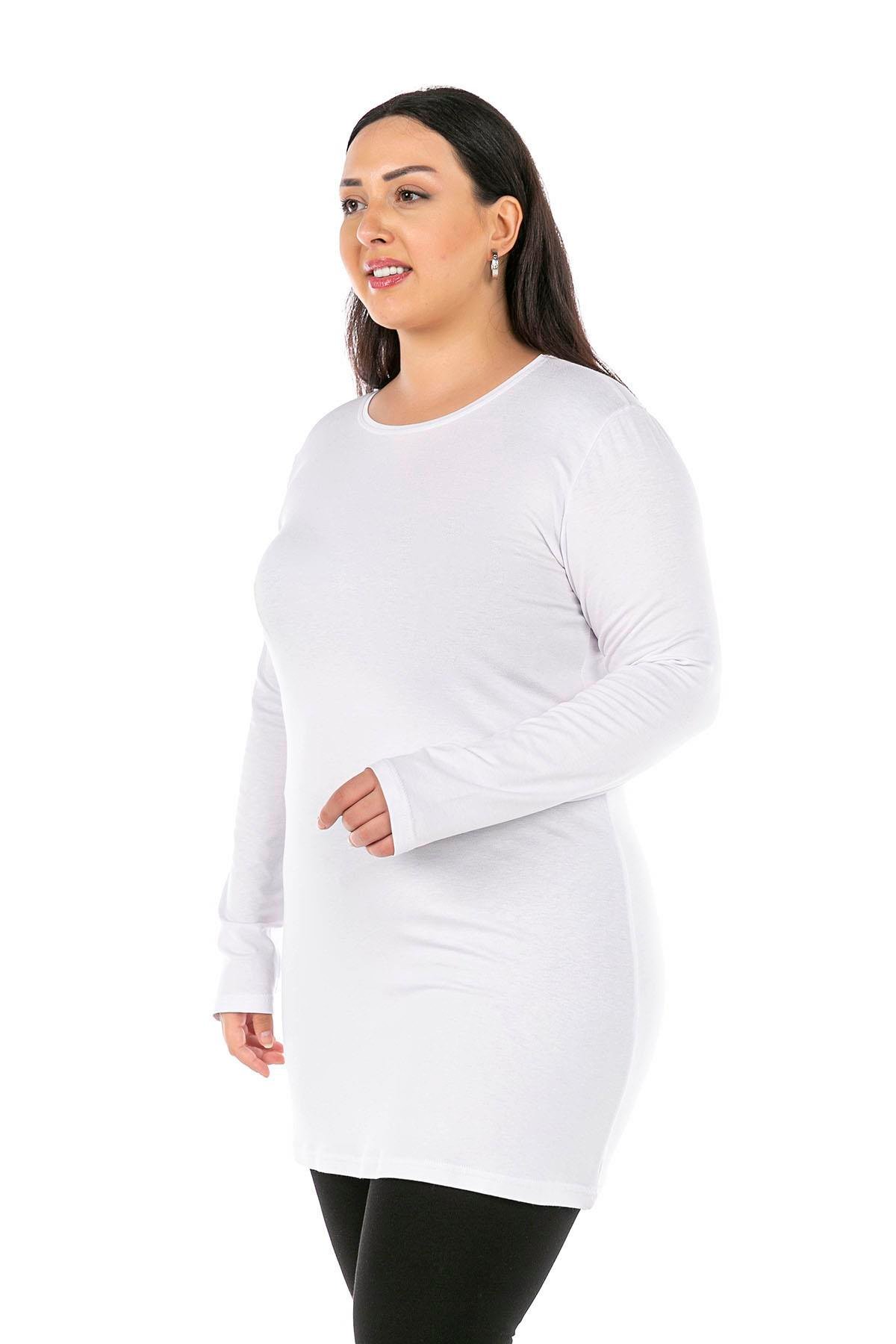 Body | TopBüyük Beden Yuvarlak Yaka Uzun Kollu Viskon Uzun Beyaz BodydisentisBüyük Beden Yuvarlak Yaka Uzun Kollu Viskon Uzun Beyaz Body