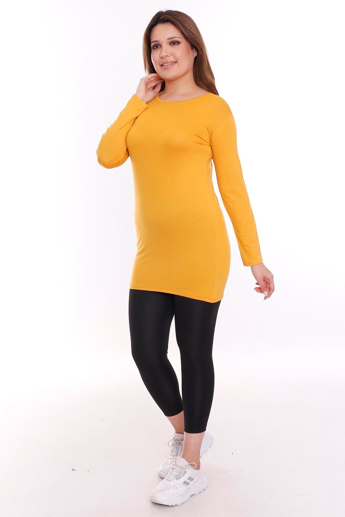 Body | TopBüyük Beden Yuvarlak Yaka Uzun Kollu Viskon Uzun Hardal BodydisentisBüyük Beden Yuvarlak Yaka Uzun Kollu Viskon Uzun Hardal Body