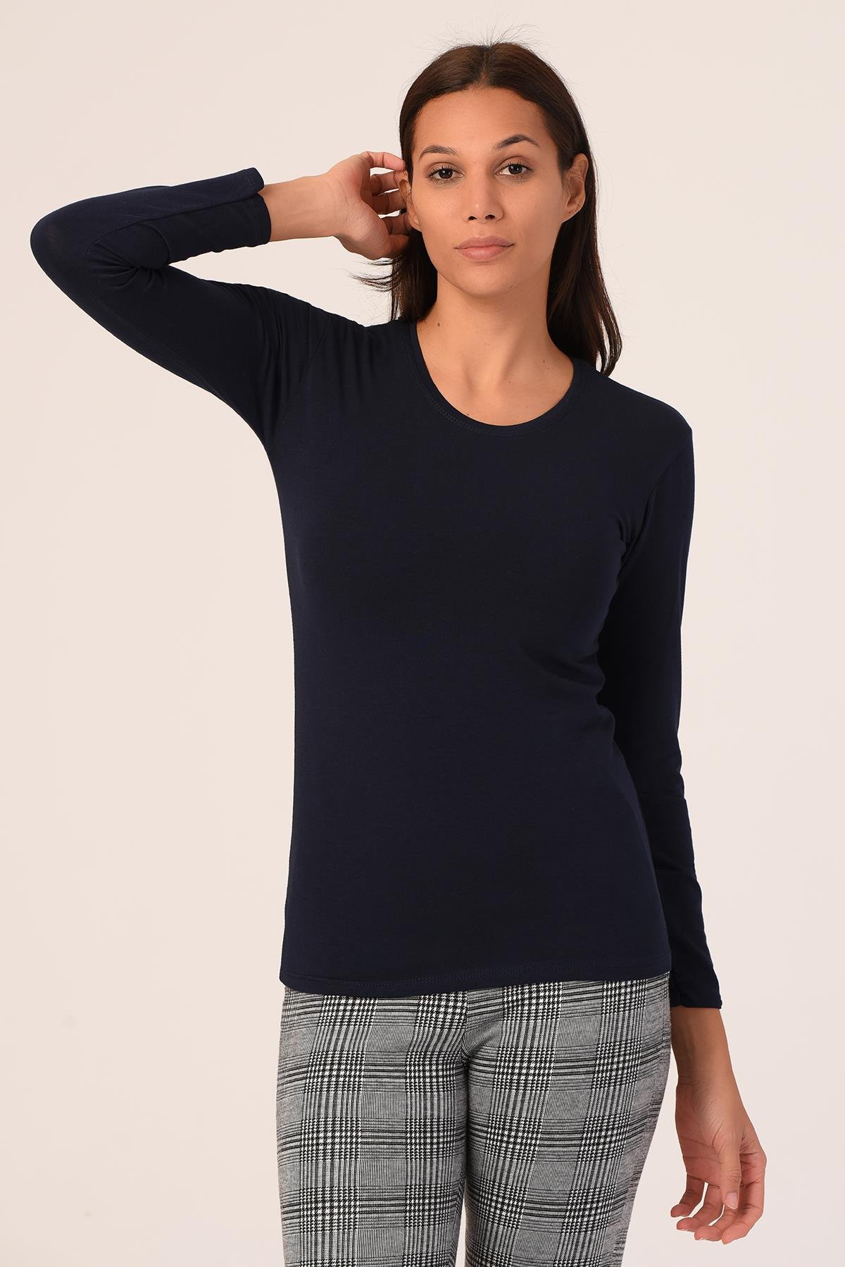 Body | TopDisentis Modest Yuvarlak Yaka Uzun Kollu Pamuklu Lacivert BodyDISENTIS MODESTYuvarlak Yaka Uzun Kollu Pamuklu Lacivert Body