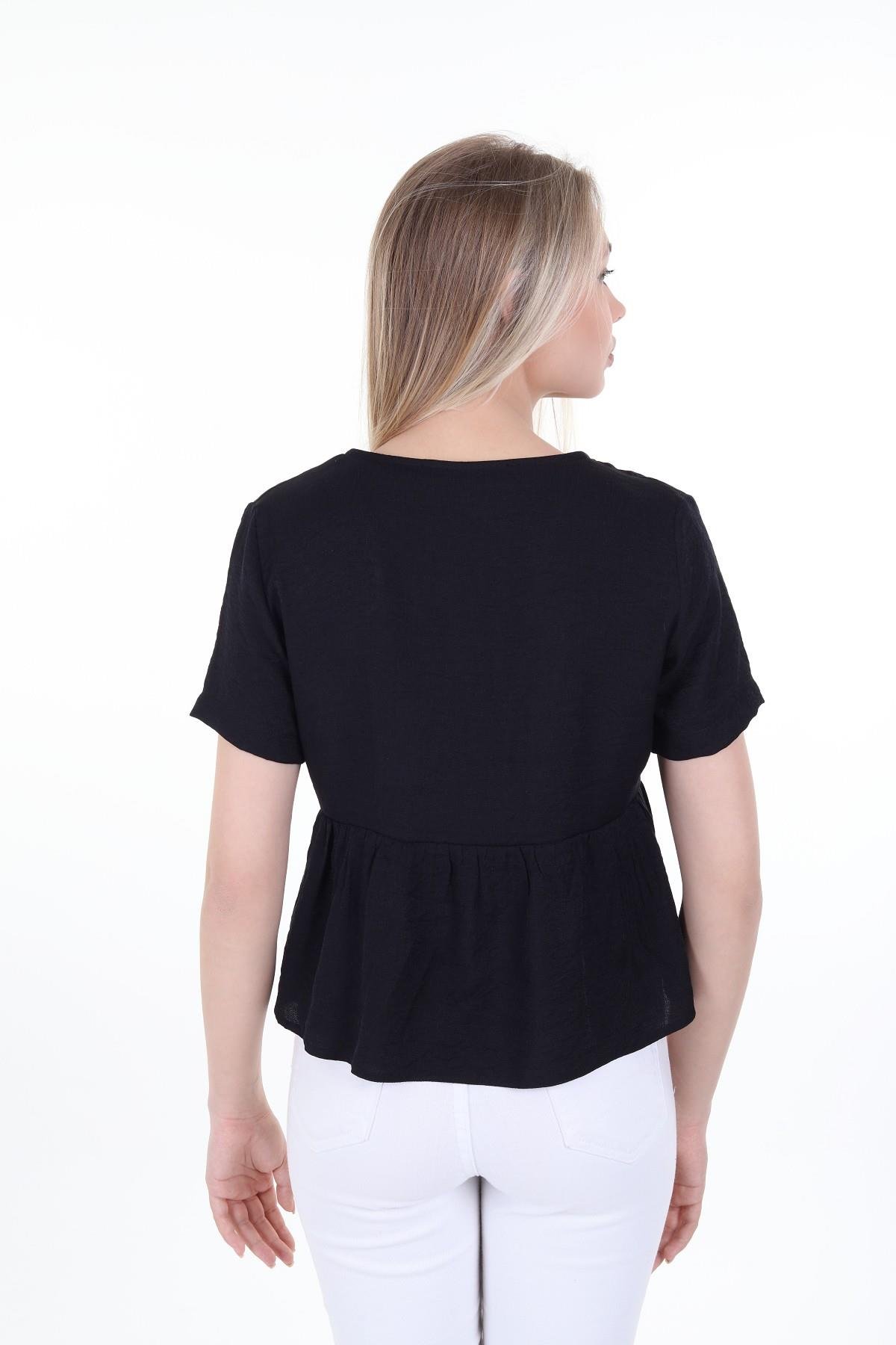 Bolero | Kimono | KapÖnden Bağlamalı Yarım Kollu Siyah BolerodisentisÖnden Bağlamalı Yarım Kollu Siyah Bolero