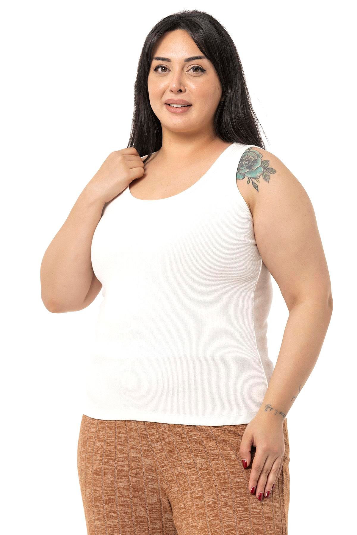 DISENTIS MODEST GENC BUYUK BEDEN FITILLI KASKORSE BODYDISENTIS MODESTBüyük Beden Askılı Fitilli Kaşkorse Ekru Body