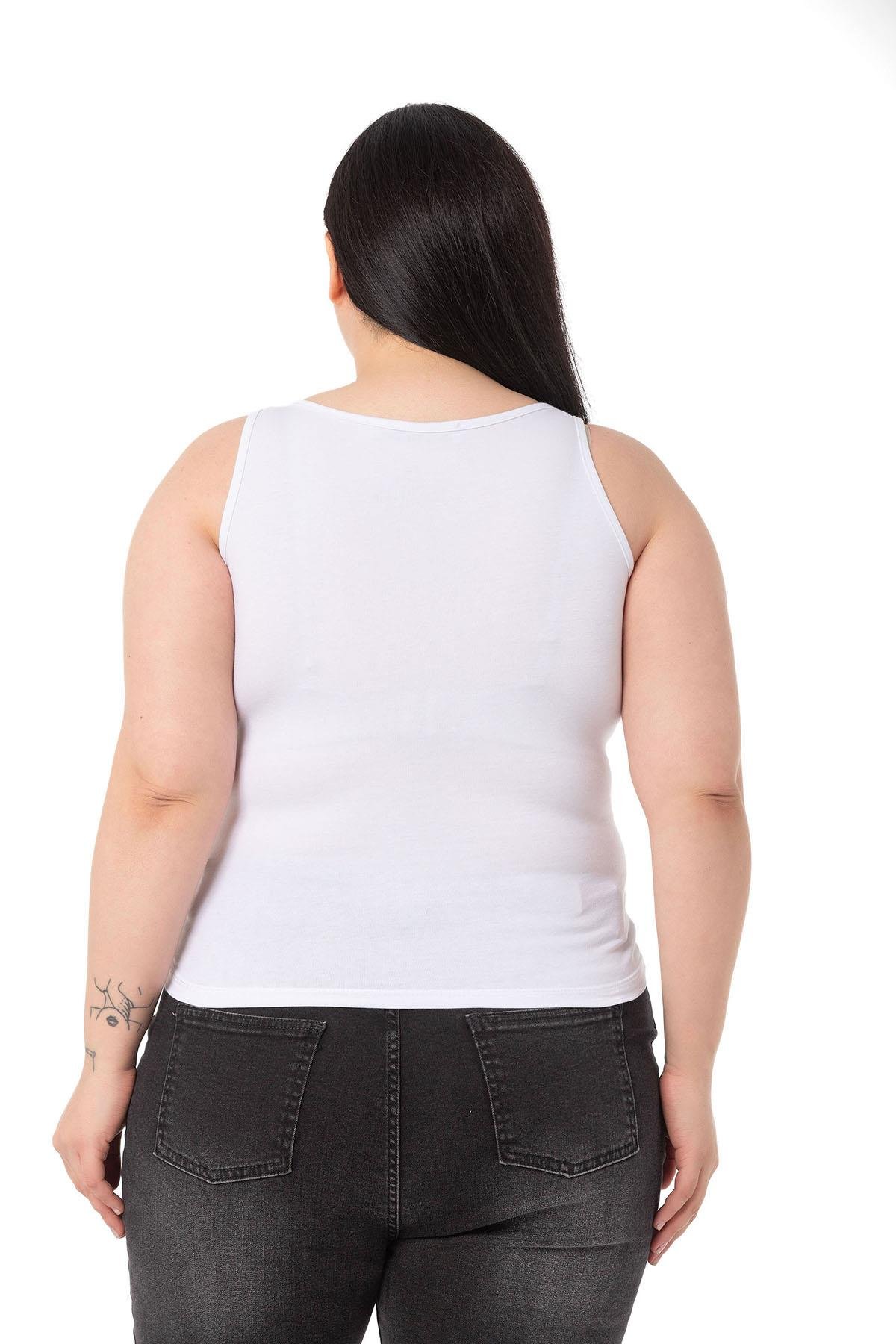 DISENTIS MODEST BÜYÜK BEDEN ASKILI YAZILI BEYAZ YEŞİL T-SHIRTDISENTIS MODESTBüyük Beden Askılı Yazılı Beyaz Yeşil T-shirt