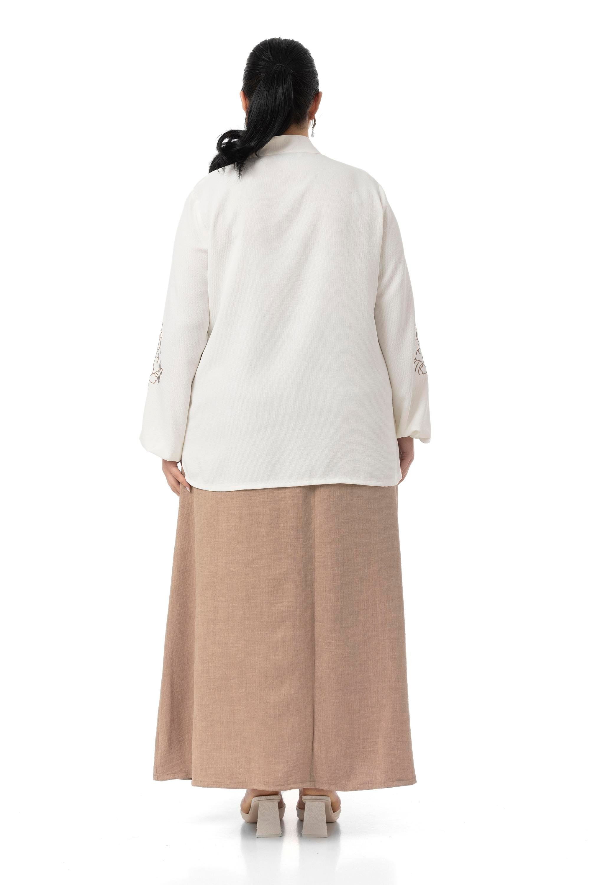 Disentis Modest Büyük Beden Nakış Detaylı Bluz Etek Vizon İkili TakımDISENTIS MODESTBüyük Beden Nakış Detaylı Bluz Etek Vizon İkili Takım