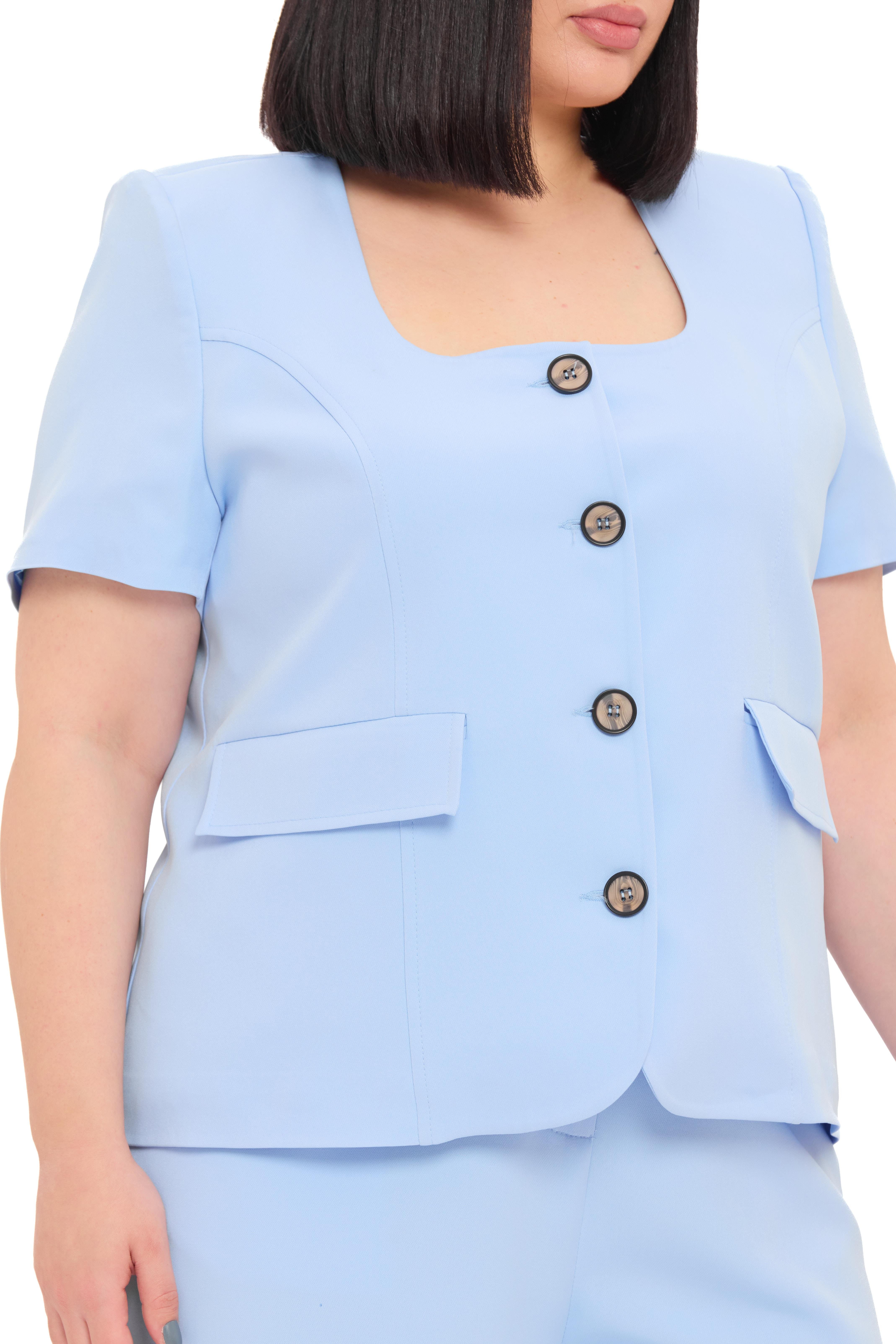 Ceket | Pantolon TakımlarDisentis Modest Büyük Beden Kısa Kollu U Yaka Bebe Mavi Ceket Pantolon İkili TakımDISENTIS MODESTBüyük Beden Kısa Kollu U Yaka Bebe Mavi Ceket Pantolon İkili Takım