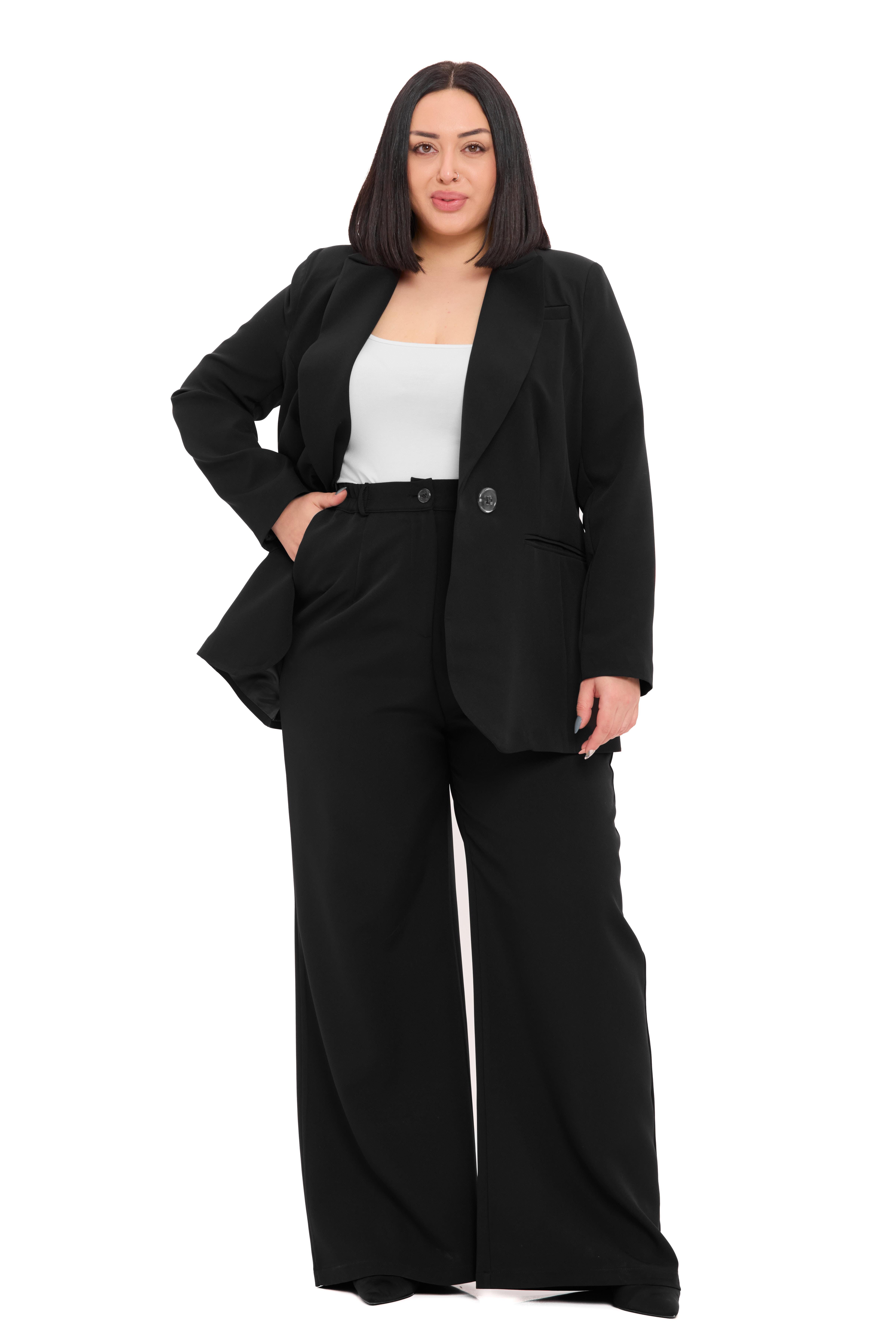 Ceket | Pantolon TakımlarDisentis Modest Büyük Beden Tek Düğmeli Siyah Ceket Pantolon İkili TakımDISENTIS MODESTBüyük Beden Tek Düğmeli Siyah Ceket Pantolon İkili Takım
