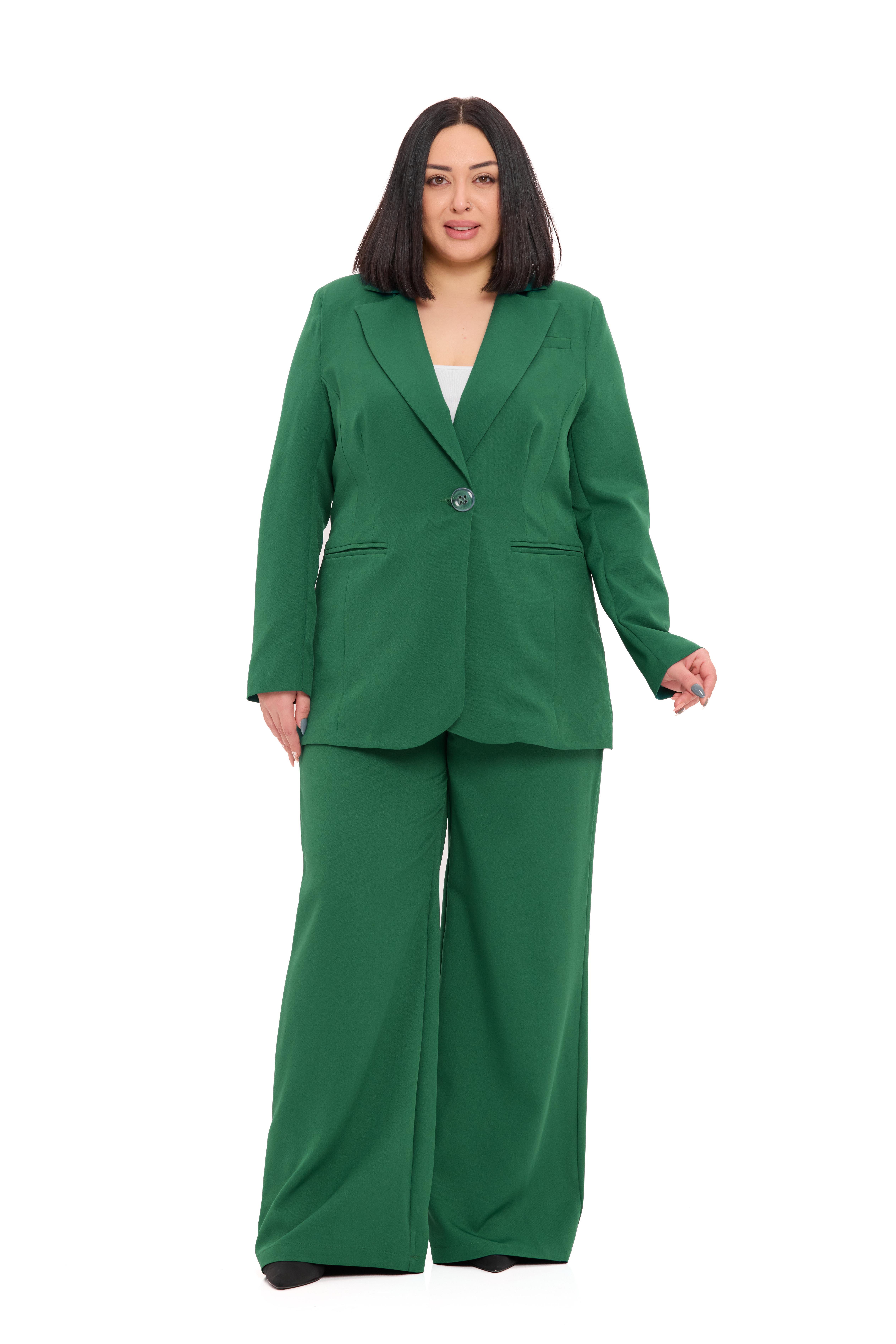 Ceket | Pantolon TakımlarDisentis Modest Büyük Beden Tek Düğmeli Zümrüt Yeşili Ceket Pantolon İkili TakımDISENTIS MODESTBüyük Beden Tek Düğmeli Zümrüt Yeşili Ceket Pantolon İkili Takım