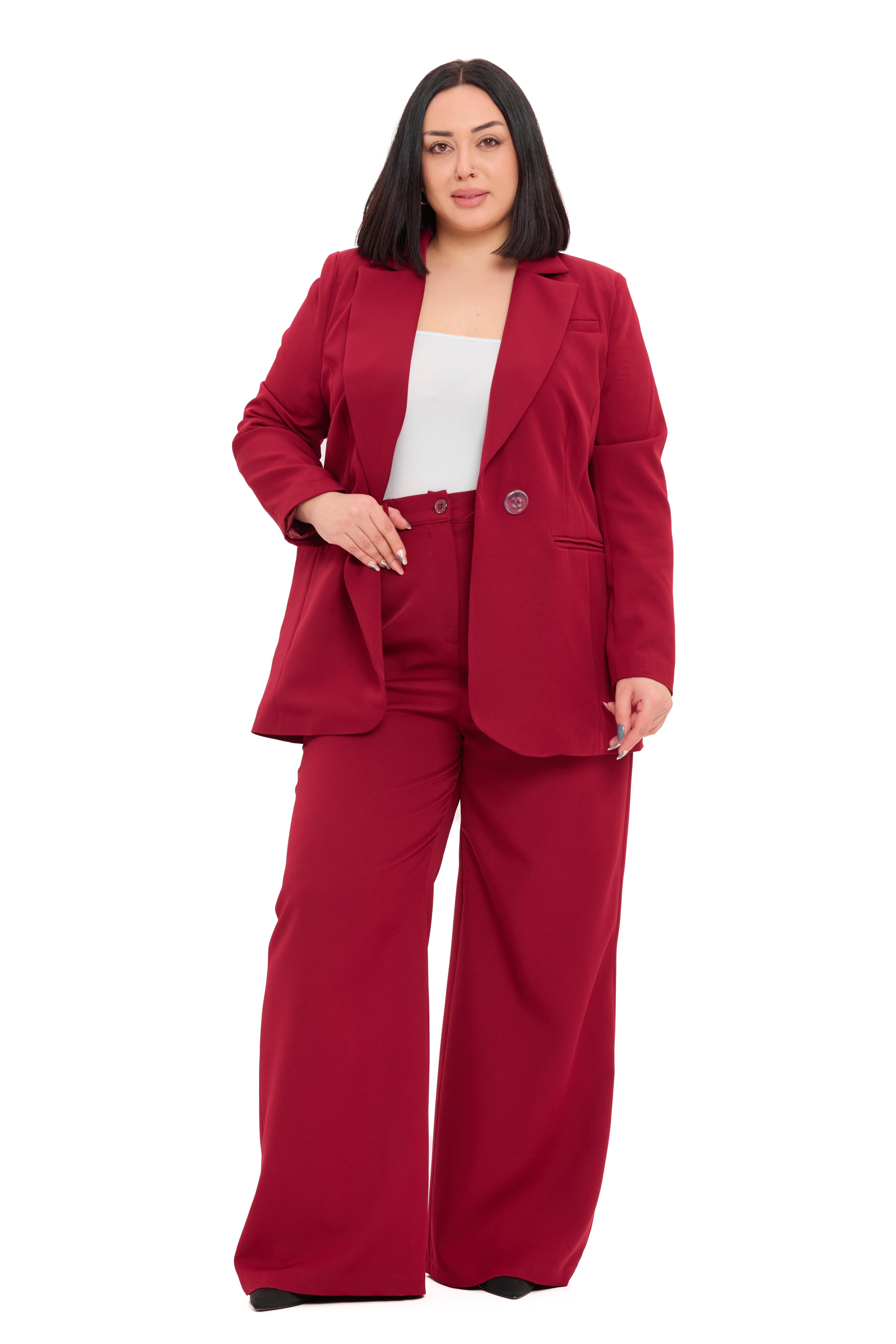 Ceket | Pantolon TakımlarDisentis Modest Büyük Beden Tek Düğmeli Bordo Ceket Pantolon İkili TakımDISENTIS MODESTBüyük Beden Tek Düğmeli Bordo Ceket Pantolon İkili Takım