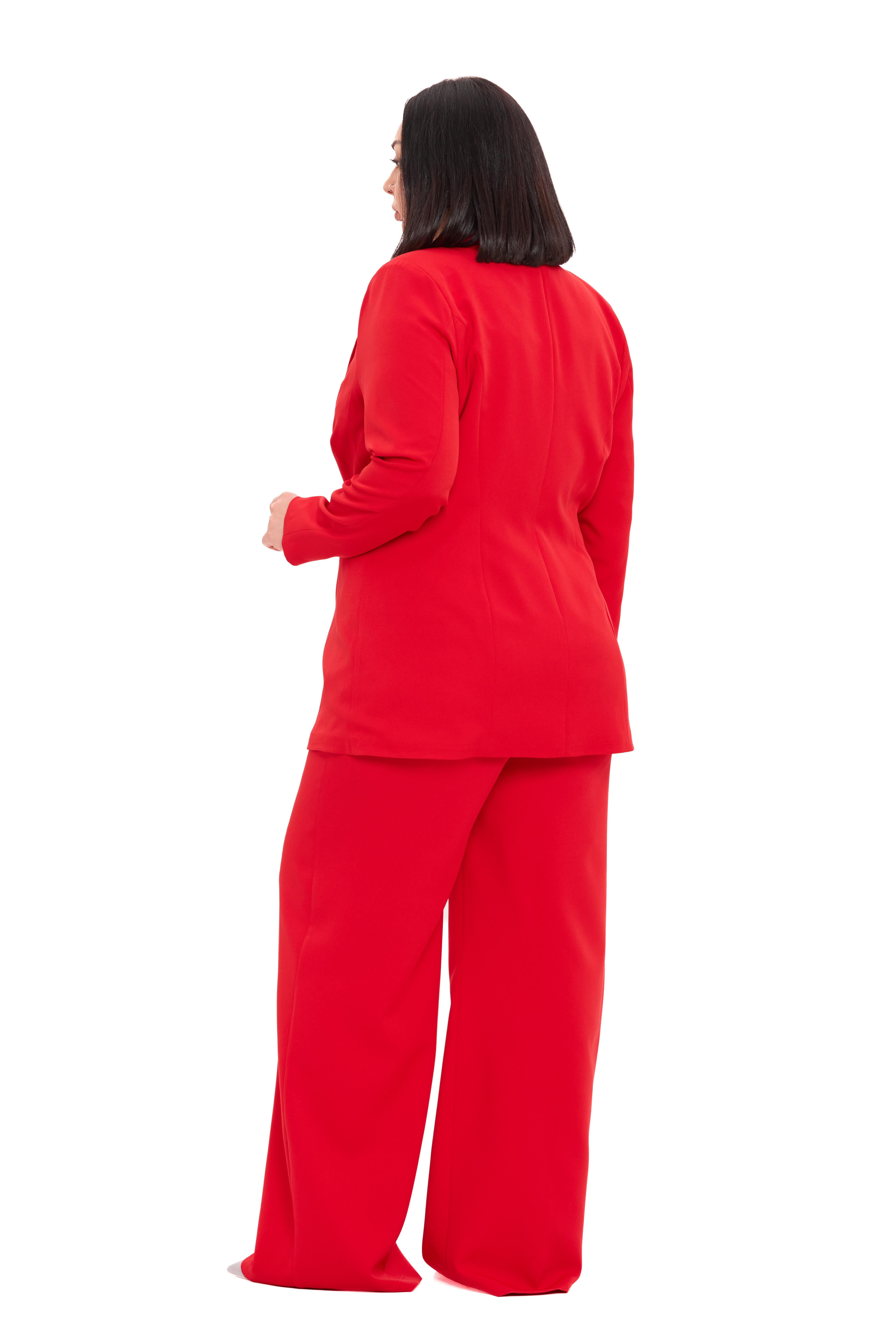 Ceket | Pantolon TakımlarDisentis Modest Büyük Beden Tek Düğmeli Kırmızı Ceket Pantolon İkili TakımDISENTIS MODESTBüyük Beden Tek Düğmeli Kırmızı Ceket Pantolon İkili Takım