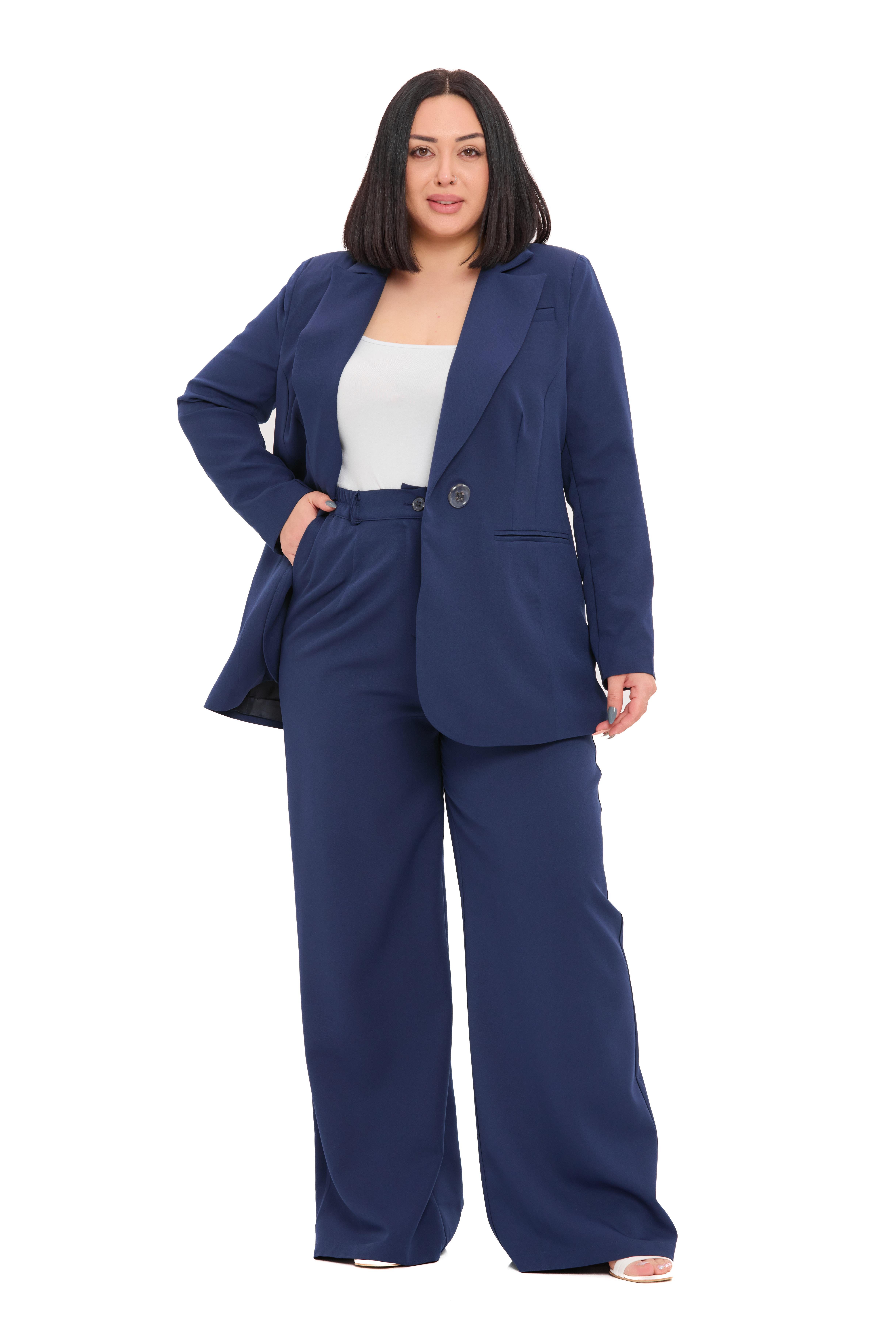 Ceket | Pantolon TakımlarDisentis Modest Büyük Beden Tek Düğmeli Lacivert Ceket Pantolon İkili TakımDISENTIS MODESTBüyük Beden Tek Düğmeli Lacivert Ceket Pantolon İkili Takım