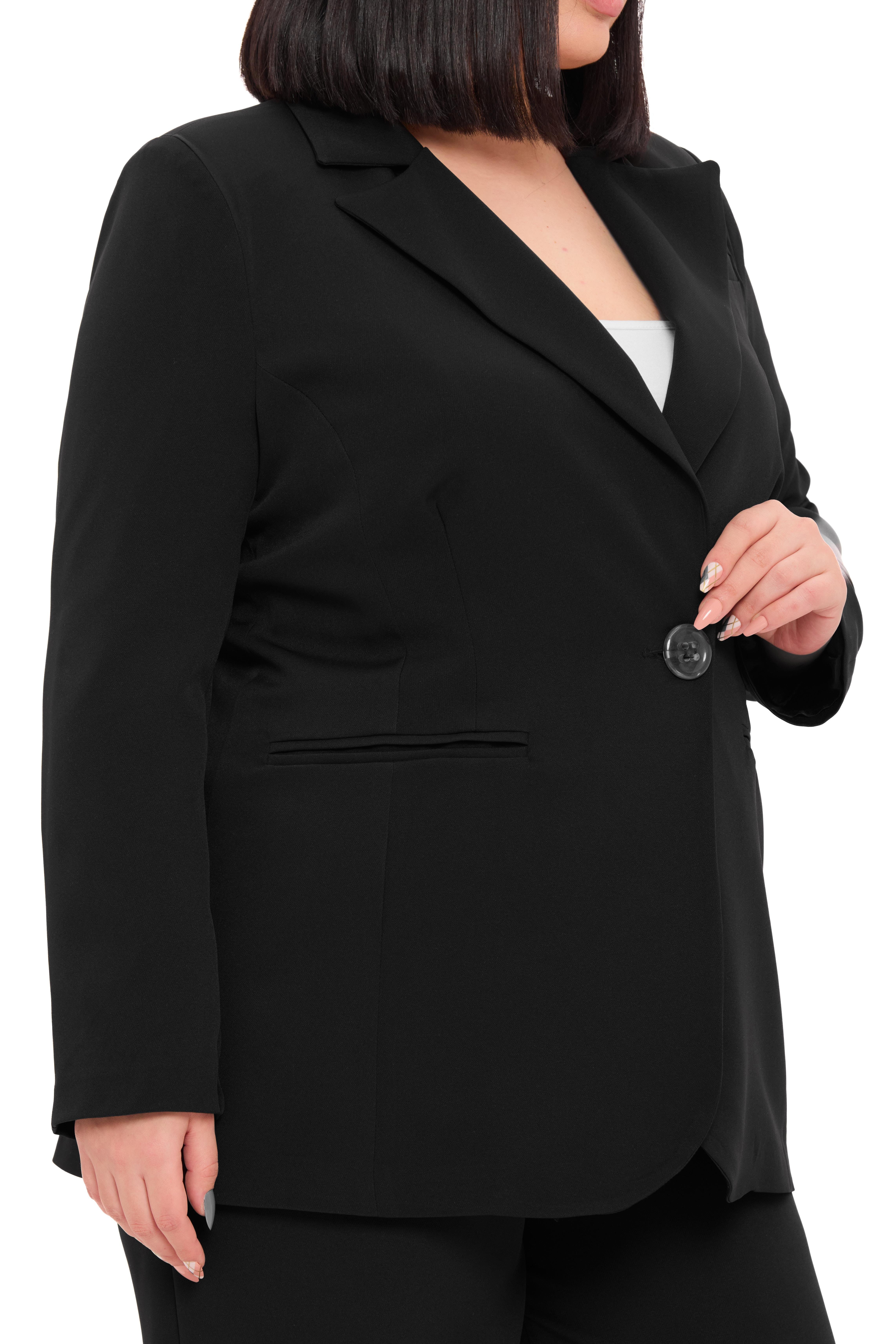 Ceket | Pantolon TakımlarDisentis Modest Büyük Beden Tek Düğmeli Siyah Ceket Pantolon İkili TakımDISENTIS MODESTBüyük Beden Tek Düğmeli Siyah Ceket Pantolon İkili Takım