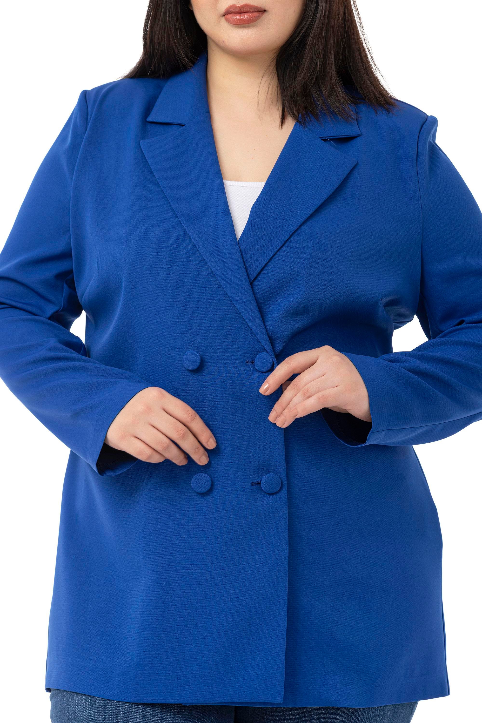 JacketsDisentis Modest Büyük Beden Kaplama Düğmeli Kruvaze Saks Mavi Astarsız CeketDISENTIS MODESTBüyük Beden Kaplama Düğmeli Kruvaze Saks Mavi Astarsız Ceket