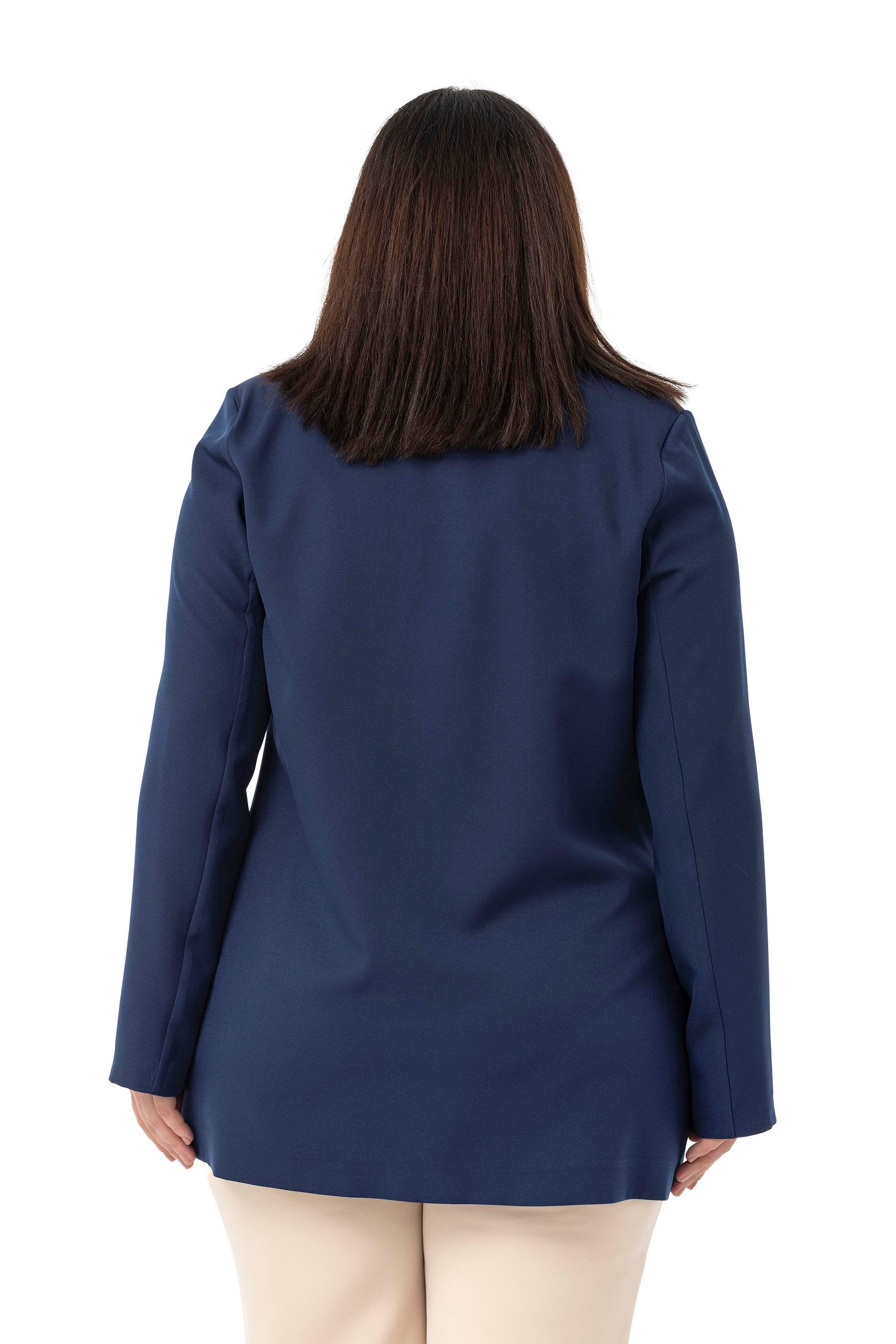 JacketsDisentis Modest Büyük Beden Kaplama Düğmeli Kruvaze Lacivert Astarsız CeketDISENTIS MODESTBüyük Beden Kaplama Düğmeli Kruvaze Lacivert Astarsız Ceket