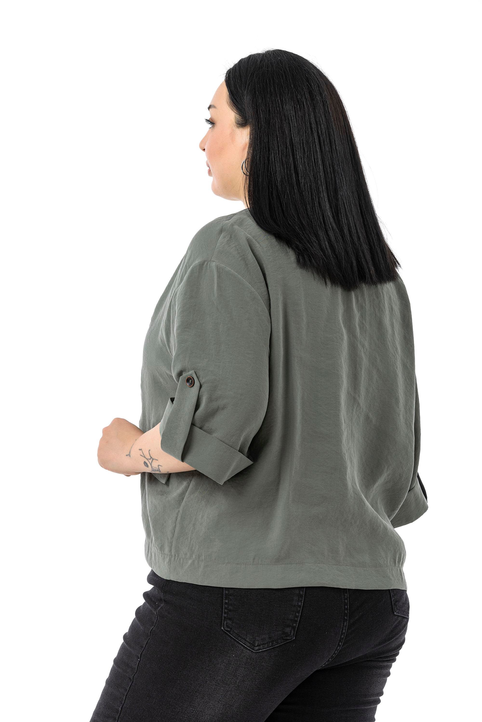 JacketsDisentis Modest Büyük Beden Tek Düğmeli Düşük Yarım Kollu Apoletli Cepli Kısa Haki CeketDISENTIS MODESTBüyük Beden Tek Düğmeli Düşük Yarım Kollu Apoletli Cepli Kısa Haki Ceket