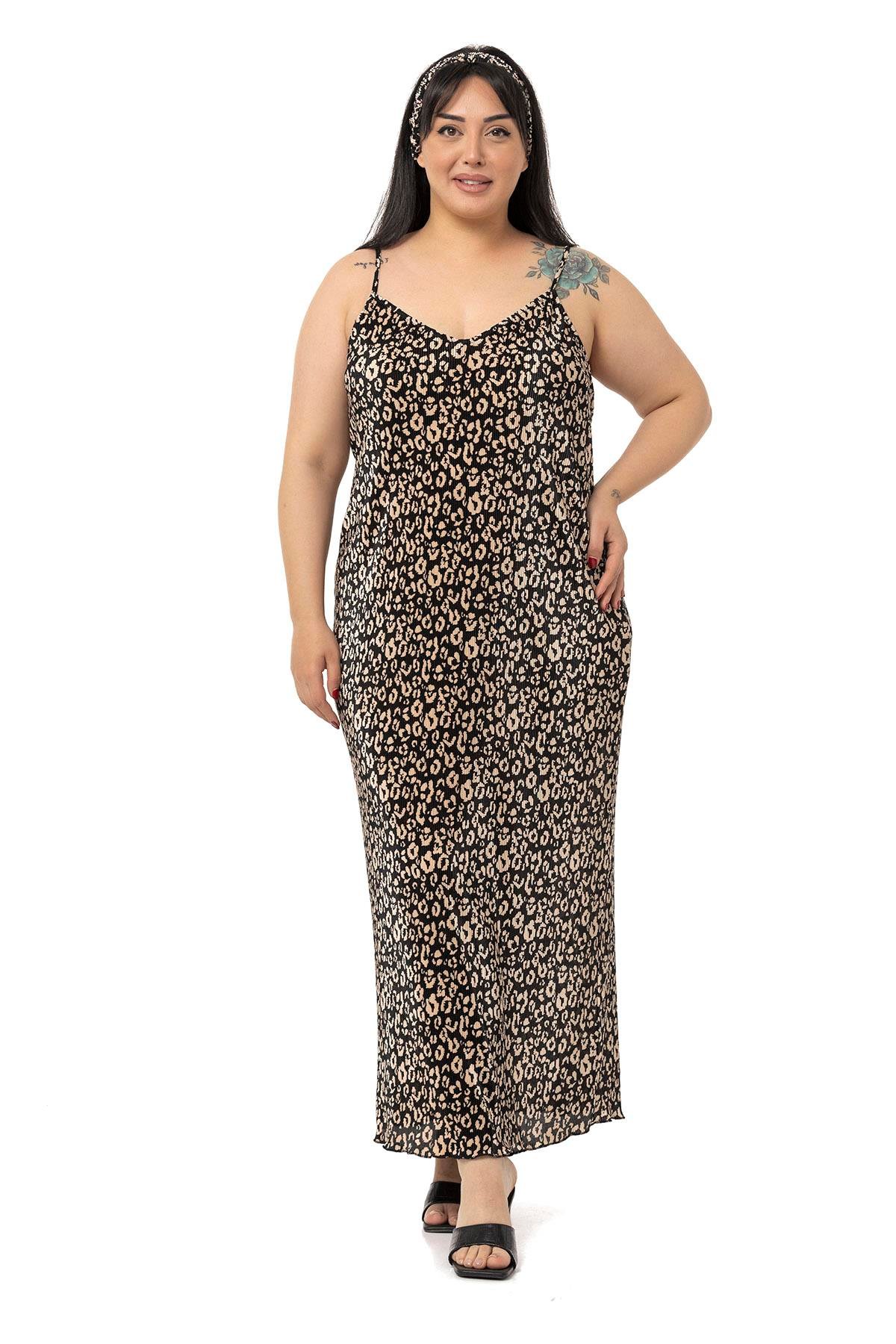 ELBİSEDISENTIS MODEST GENC BUYUK BEDEN IP ASKILI UZUN ELBISEDISENTIS MODESTBüyük Beden Ayarlanabilir Askılı Saç Bantlı Kraşlı Saten Siyah Elbise 