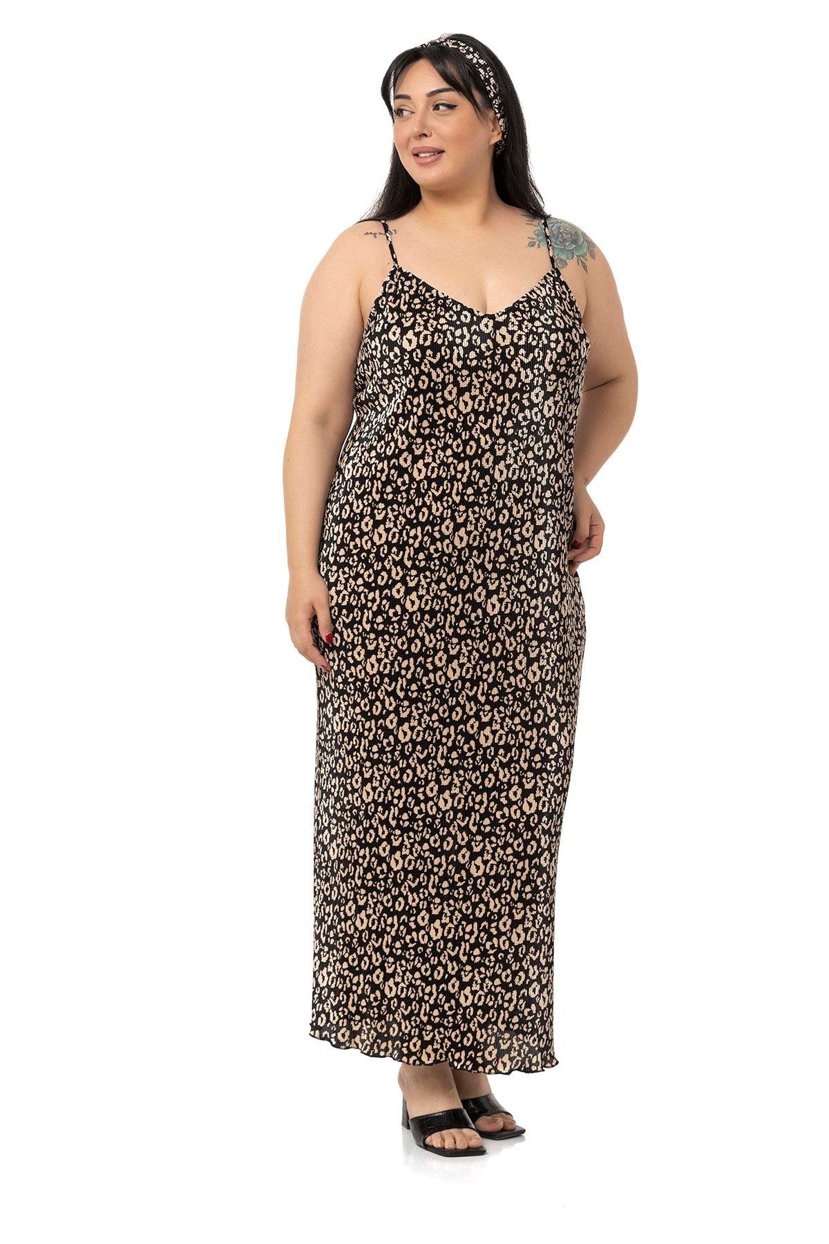 ELBİSEDISENTIS MODEST GENC BUYUK BEDEN IP ASKILI UZUN ELBISEDISENTIS MODESTBüyük Beden Ayarlanabilir Askılı Saç Bantlı Kraşlı Saten Siyah Elbise 