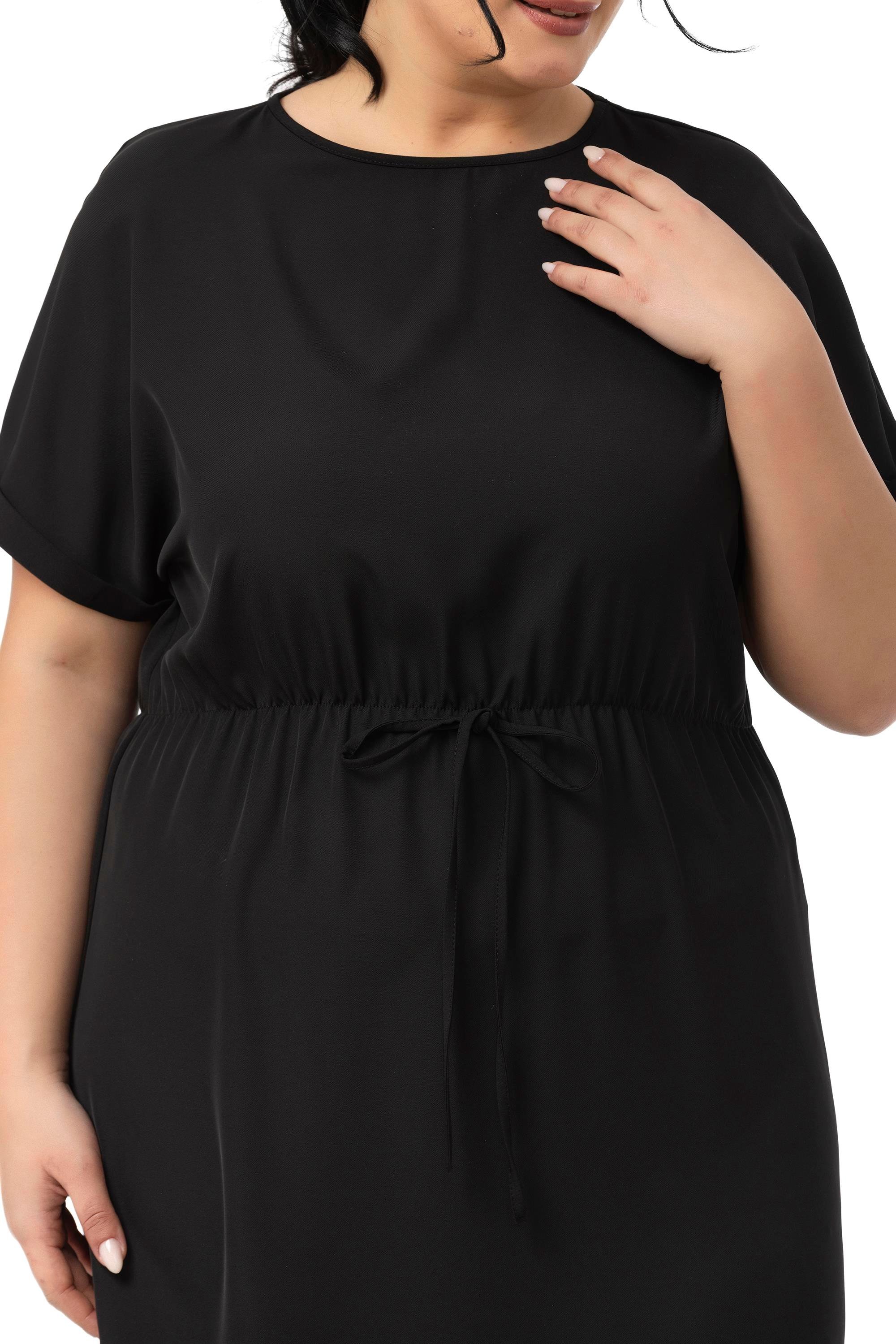 ELBİSEDisentis Modest Büyük Beden Beli Lastikli Duble Yarasa Kollu Yanları Yırtmaçlı Siyah Midi Elbise    DISENTIS MODESTBüyük Beden Beli Lastikli Duble Yarasa Kollu Yanları Yırtmaçlı Siyah Midi Elbise  