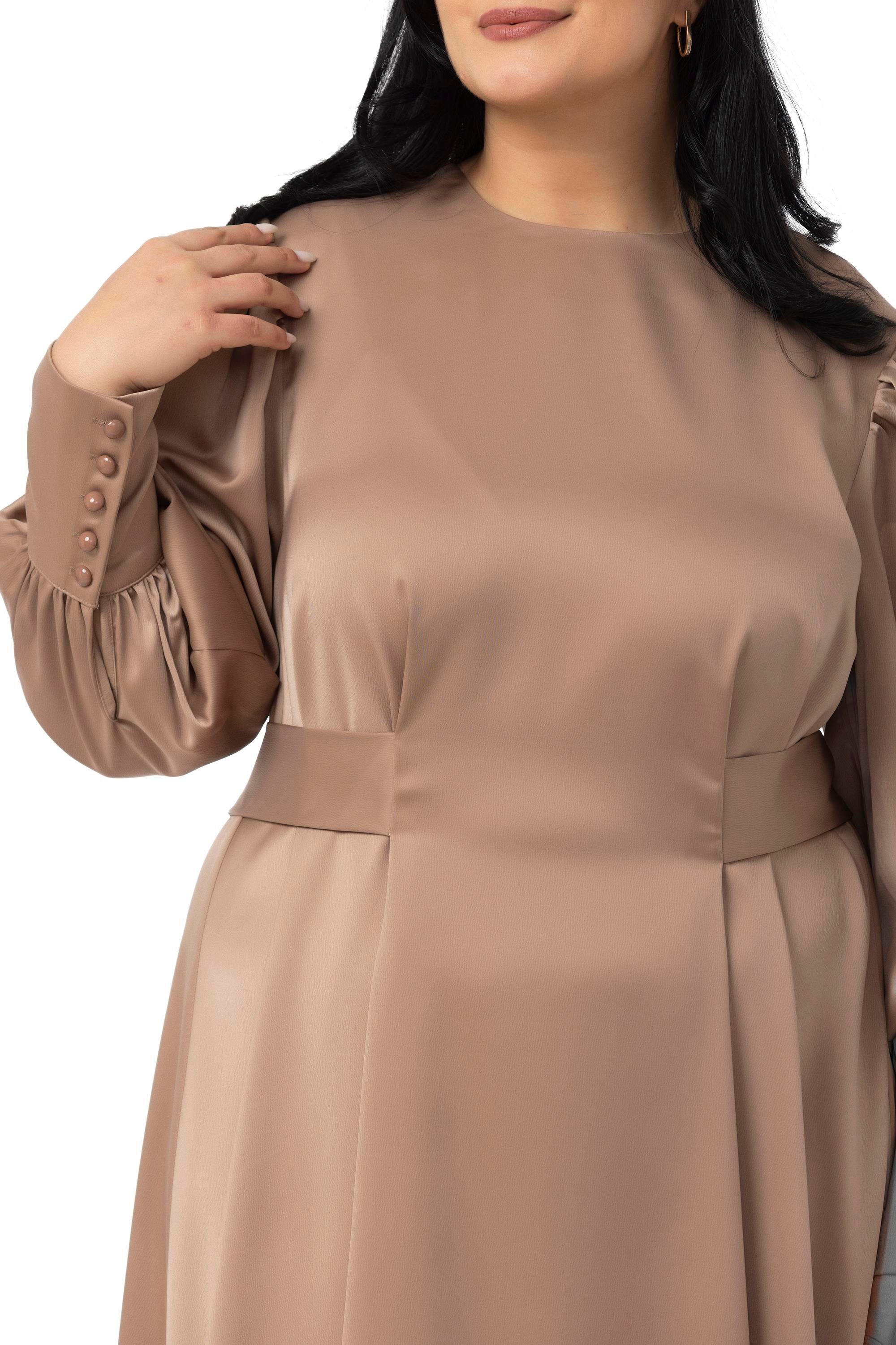 ELBİSEDisentis Modest Büyük Beden Büzgülü Kollu Kuşak Detaylı Uzun Saten Vizon ElbiseDISENTIS MODESTBüyük Beden Büzgülü Kollu Kuşak Detaylı Uzun Saten Vizon Elbise