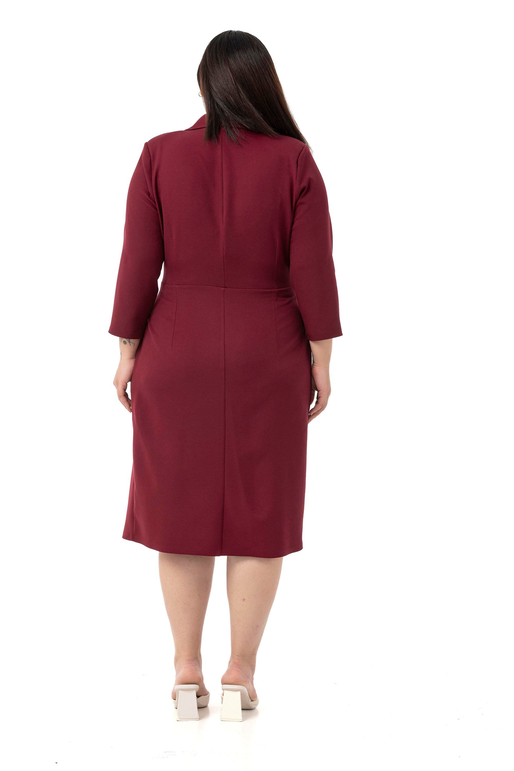 ELBİSEDisentis Modest Büyük Beden Kruvaze Yaka Truvakar Kol Pileli Midi Bordo ElbiseDISENTIS MODESTBüyük Beden Kruvaze Yaka Truvakar Kol Pileli Midi Bordo Elbise