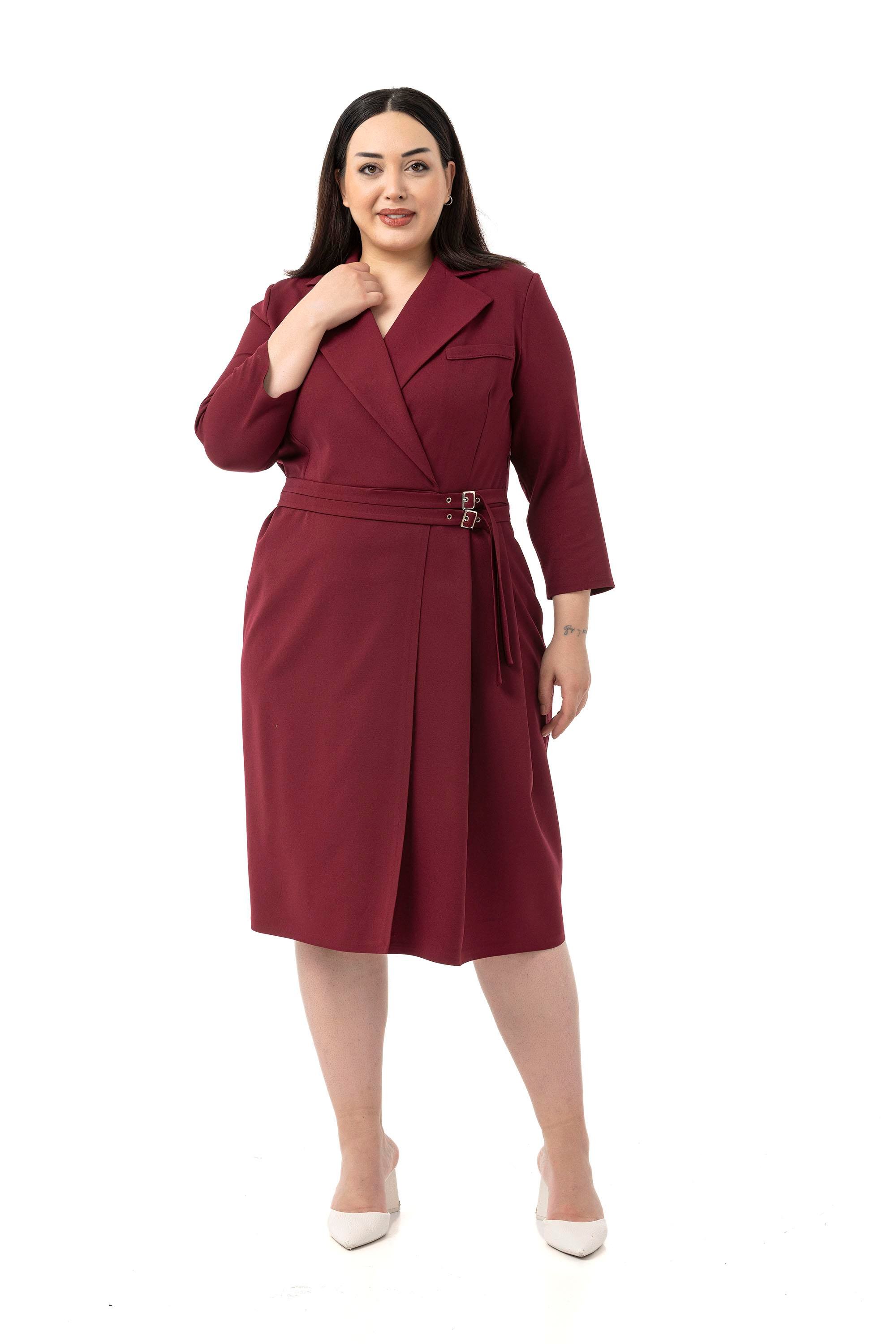 ELBİSEDisentis Modest Büyük Beden Kruvaze Yaka Truvakar Kol Pileli Midi Bordo ElbiseDISENTIS MODESTBüyük Beden Kruvaze Yaka Truvakar Kol Pileli Midi Bordo Elbise