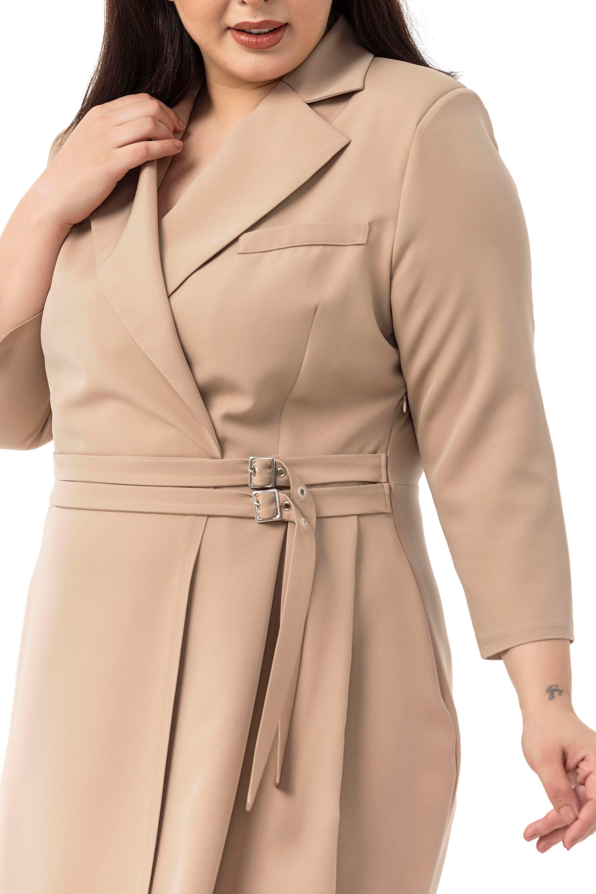 ELBİSEDisentis Modest Büyük Beden Kruvaze Yaka Truvakar Kol Pileli Midi Vizon ElbiseDISENTIS MODESTBüyük Beden Kruvaze Yaka Truvakar Kol Pileli Midi Vizon Elbise