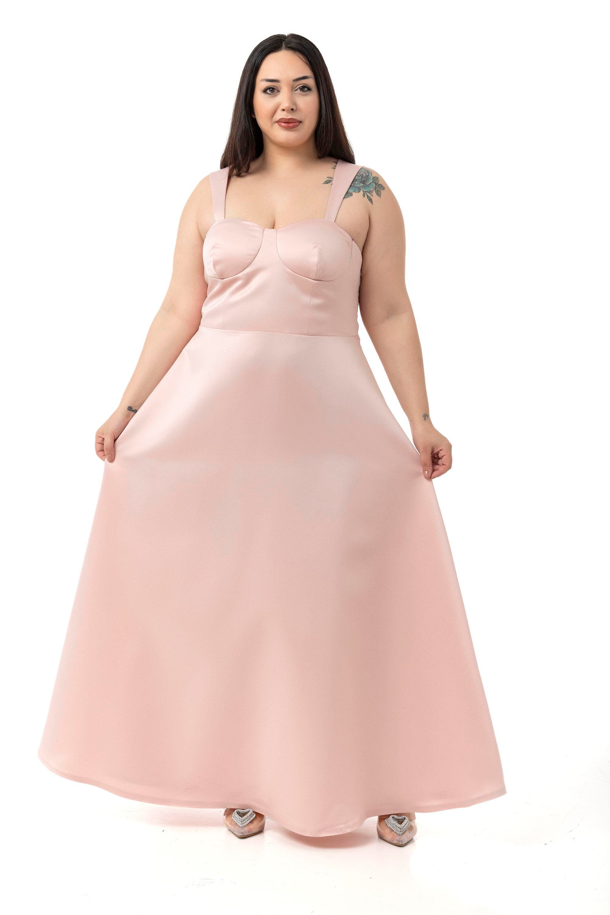 ELBİSEDisentis Modest Büyük Beden Sırt Dekolteli Kısa Pelerinli Abiye Pudra ElbiseDISENTIS MODESTBüyük Beden Sırt Dekolteli Kısa Pelerinli Abiye Pudra Elbise