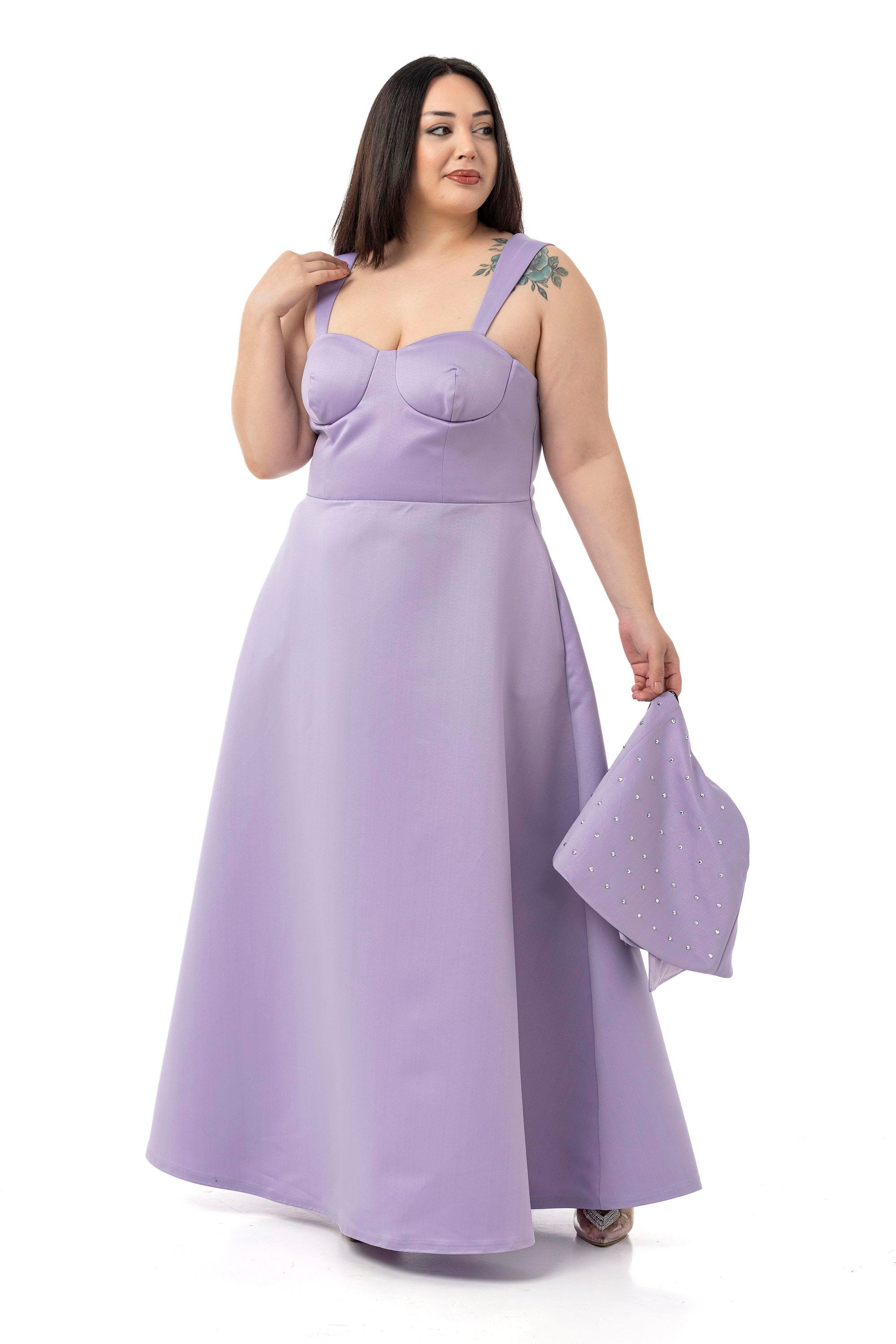 ELBİSEDisentis Modest Büyük Beden Sırt Dekolteli Kısa Pelerinli Abiye Lila ElbiseDISENTIS MODESTBüyük Beden Sırt Dekolteli Kısa Pelerinli Abiye Lila Elbise