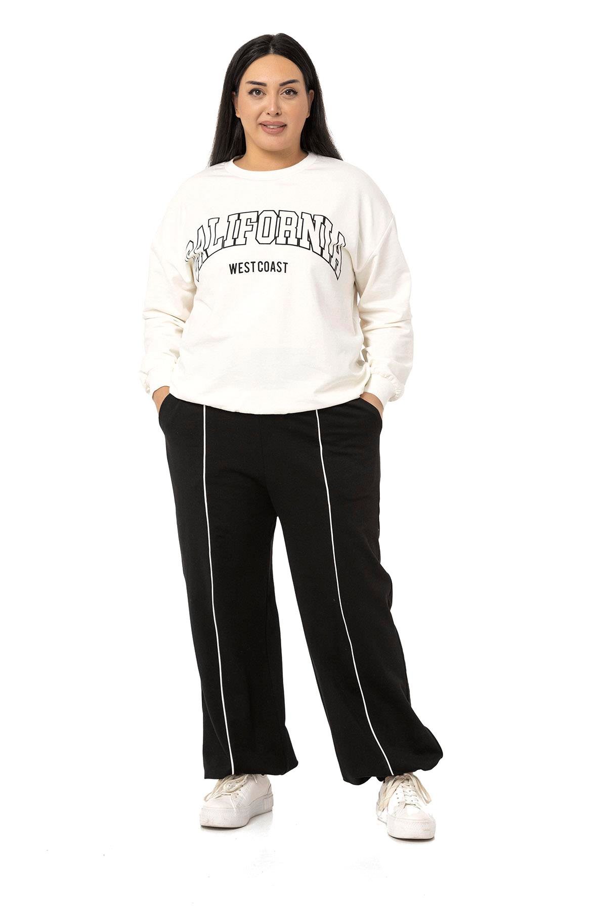 Eşofman TakımlarıDISENTIS, BUYUK BEDEN, GENC BUYUK BEDEN, ESOFMAN TAKIMIDISENTIS MODESTBüyük Beden İki İplik Siyah Eşofman Takımı