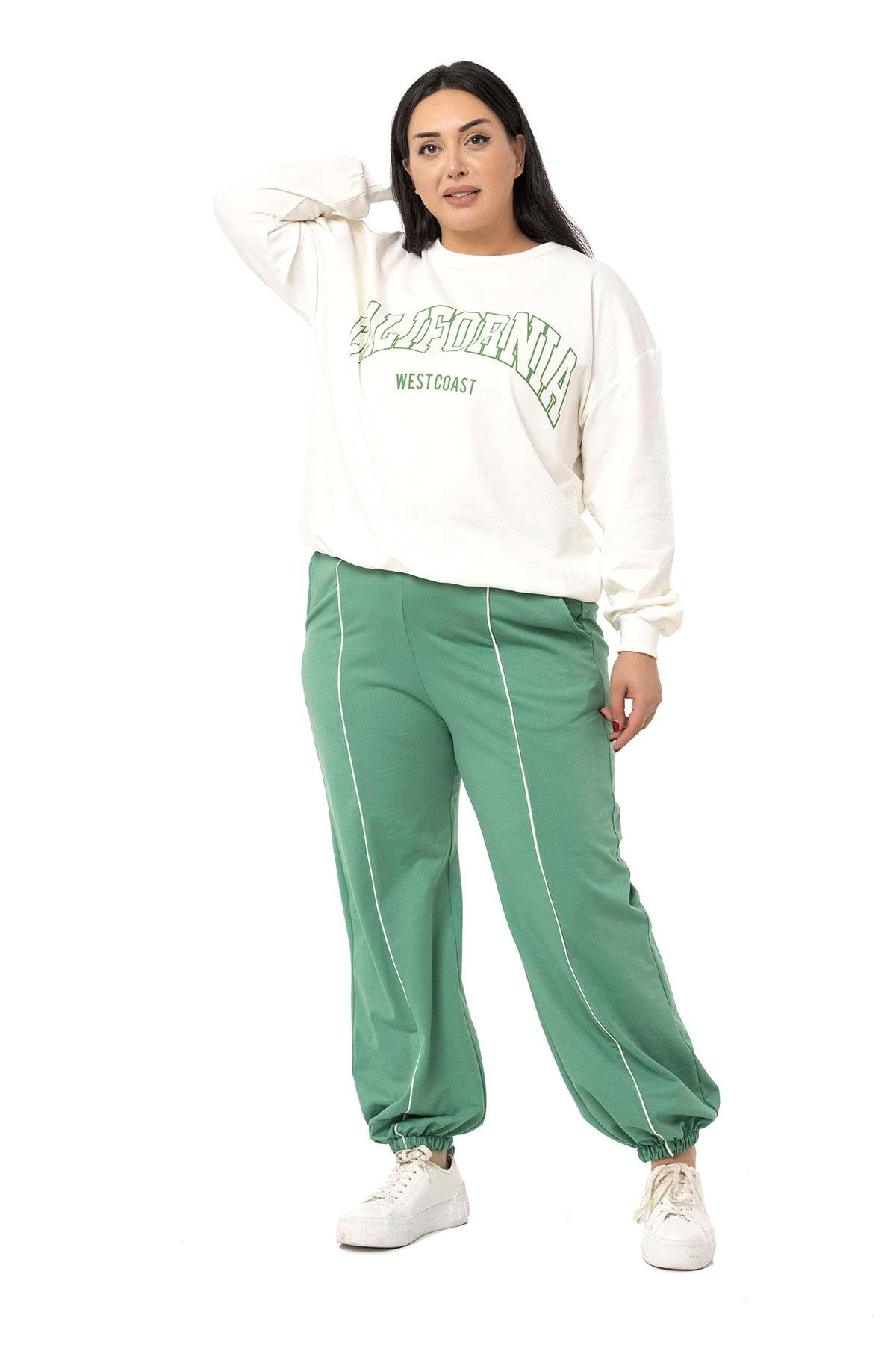 Eşofman TakımlarıDISENTIS, BUYUK BEDEN, GENC BUYUK BEDEN, ESOFMAN TAKIMIDISENTIS MODESTBüyük Beden İki İplik Mint Yeşili Eşofman Takımı