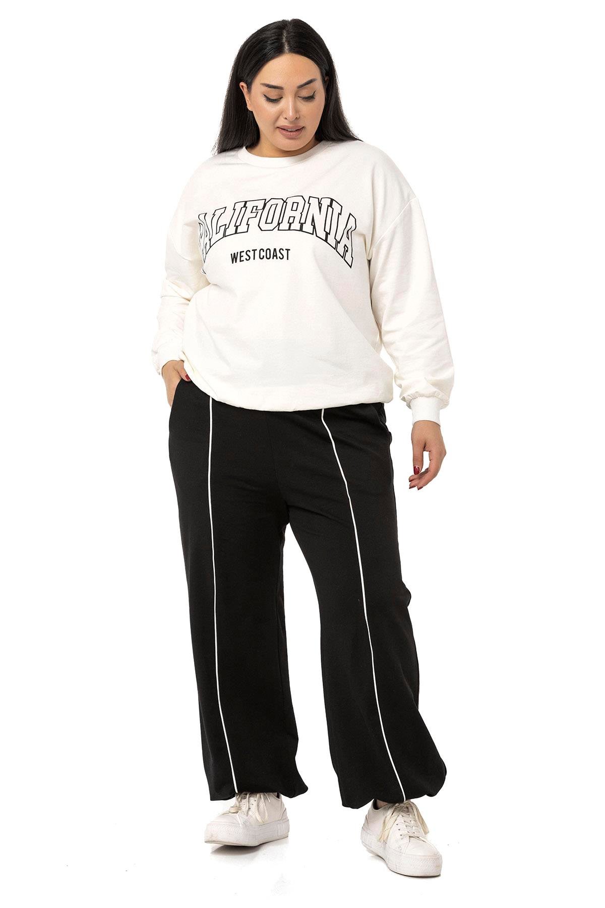 Eşofman TakımlarıDISENTIS, BUYUK BEDEN, GENC BUYUK BEDEN, ESOFMAN TAKIMIDISENTIS MODESTBüyük Beden İki İplik Siyah Eşofman Takımı