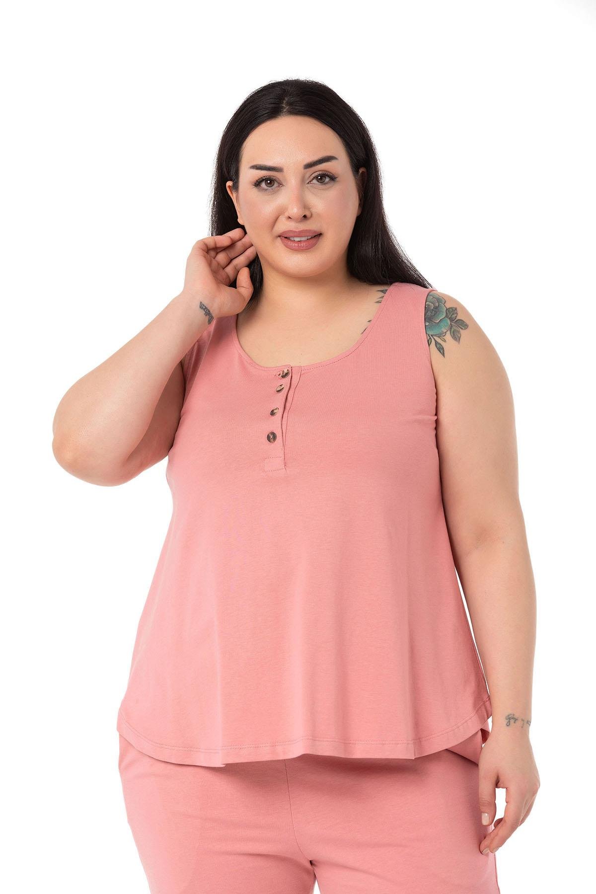 Eşofman TakımlarıDISENTIS MODEST GENC BUYUK BEDEN PENYE TAKIMDISENTIS MODESTBüyük Beden Penye Pembe Eşofman Takımı