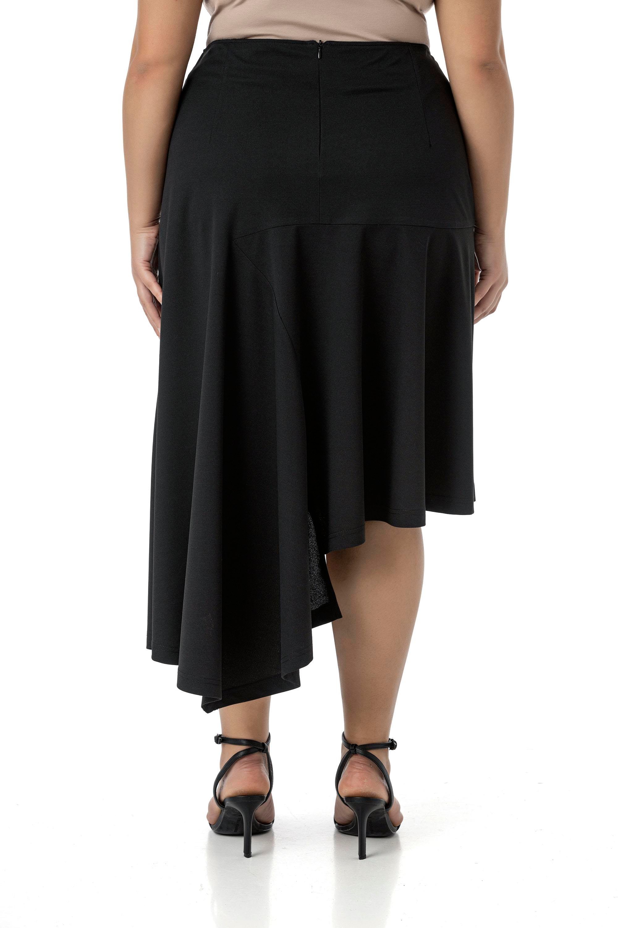 SkirtsDisentis Modest Büyük Beden Asimetrik Kesim Fermuar Kapamalı Siyah EtekDISENTIS MODESTBüyük Beden Asimetrik Kesim Fermuar Kapamalı Siyah Etek