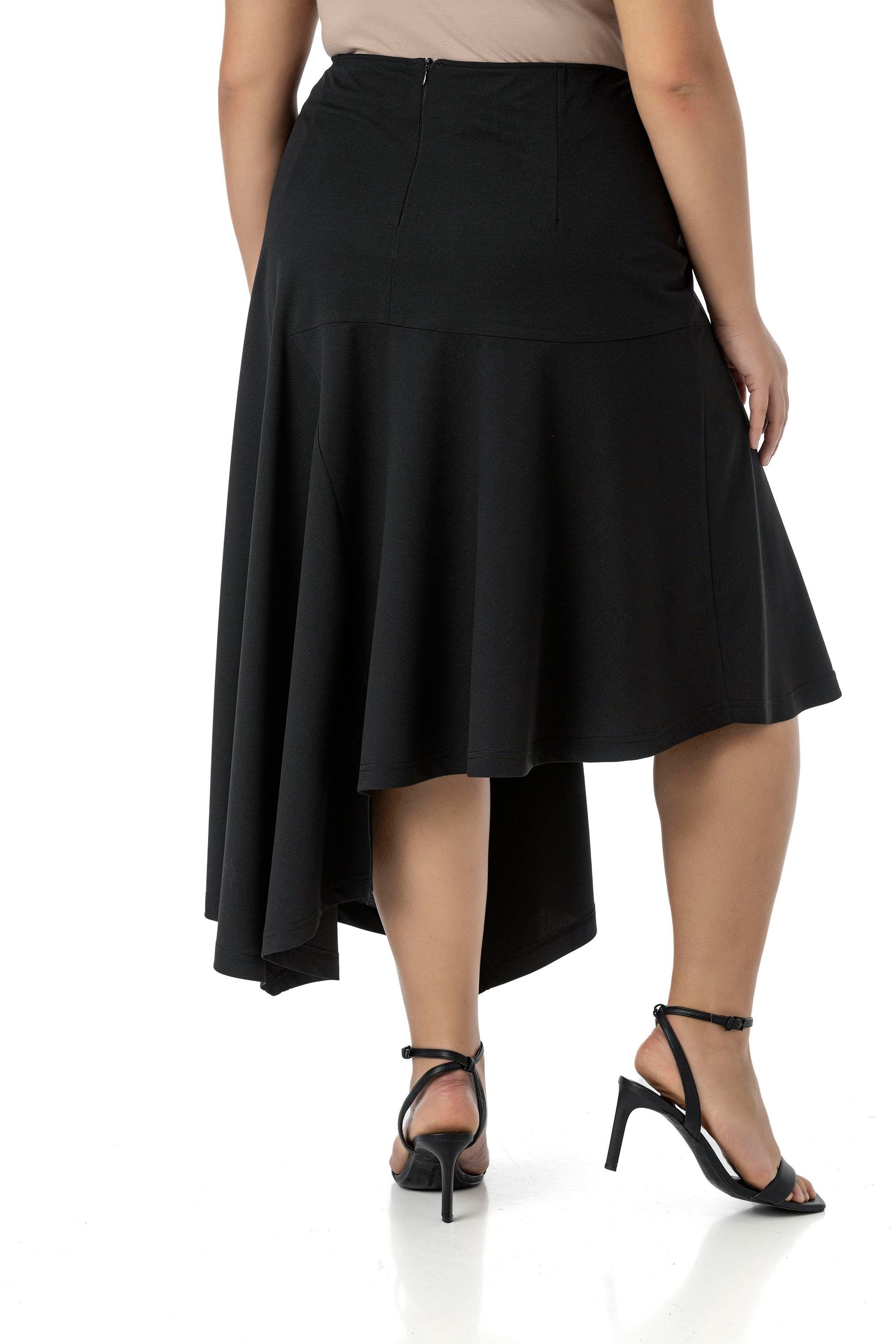 SkirtsDisentis Modest Büyük Beden Asimetrik Kesim Fermuar Kapamalı Siyah EtekDISENTIS MODESTBüyük Beden Asimetrik Kesim Fermuar Kapamalı Siyah Etek