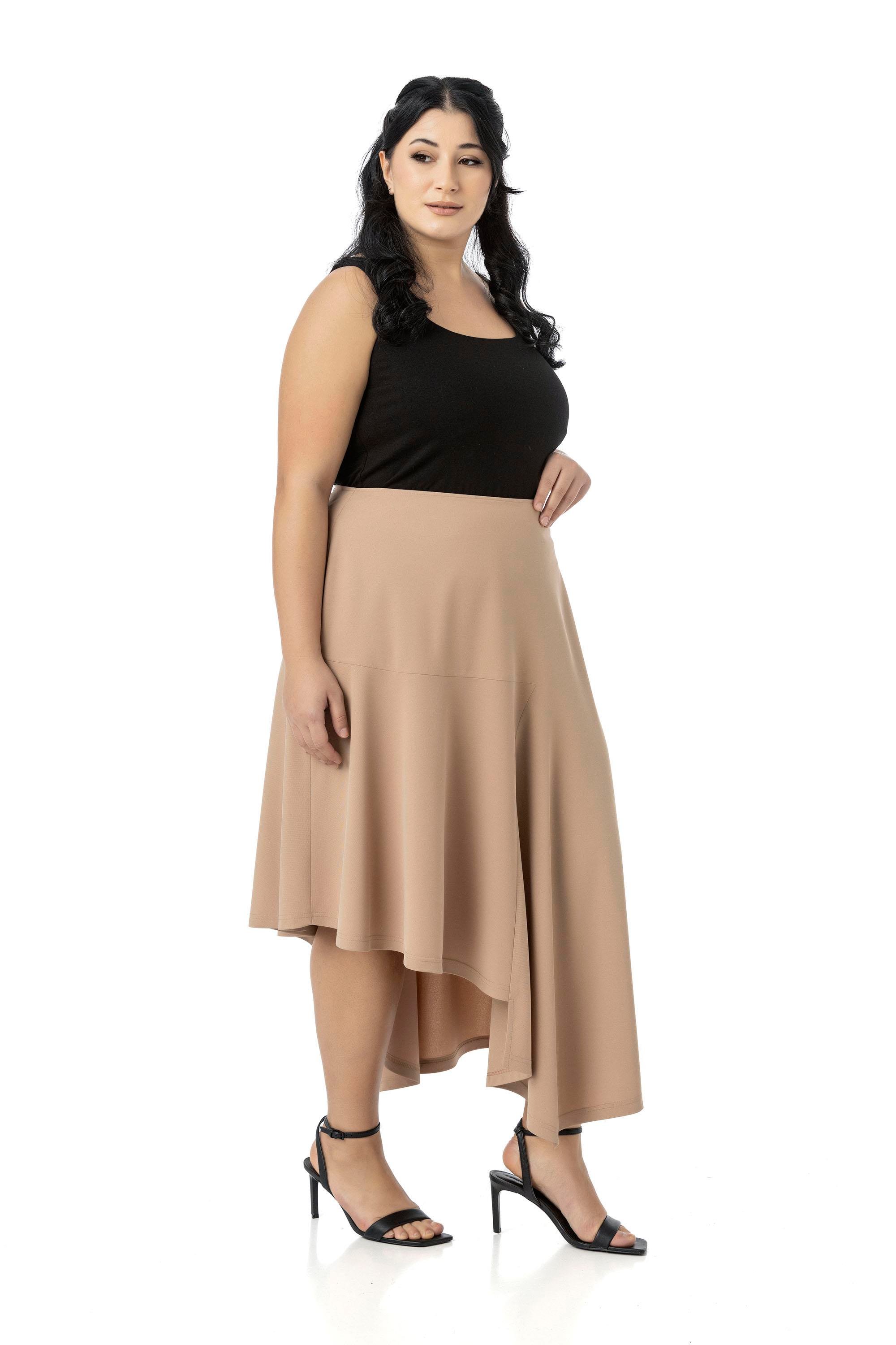 SkirtsDisentis Modest Büyük Beden Asimetrik Kesim Fermuar Kapamalı Vizon EtekDISENTIS MODESTBüyük Beden Asimetrik Kesim Fermuar Kapamalı Vizon Etek