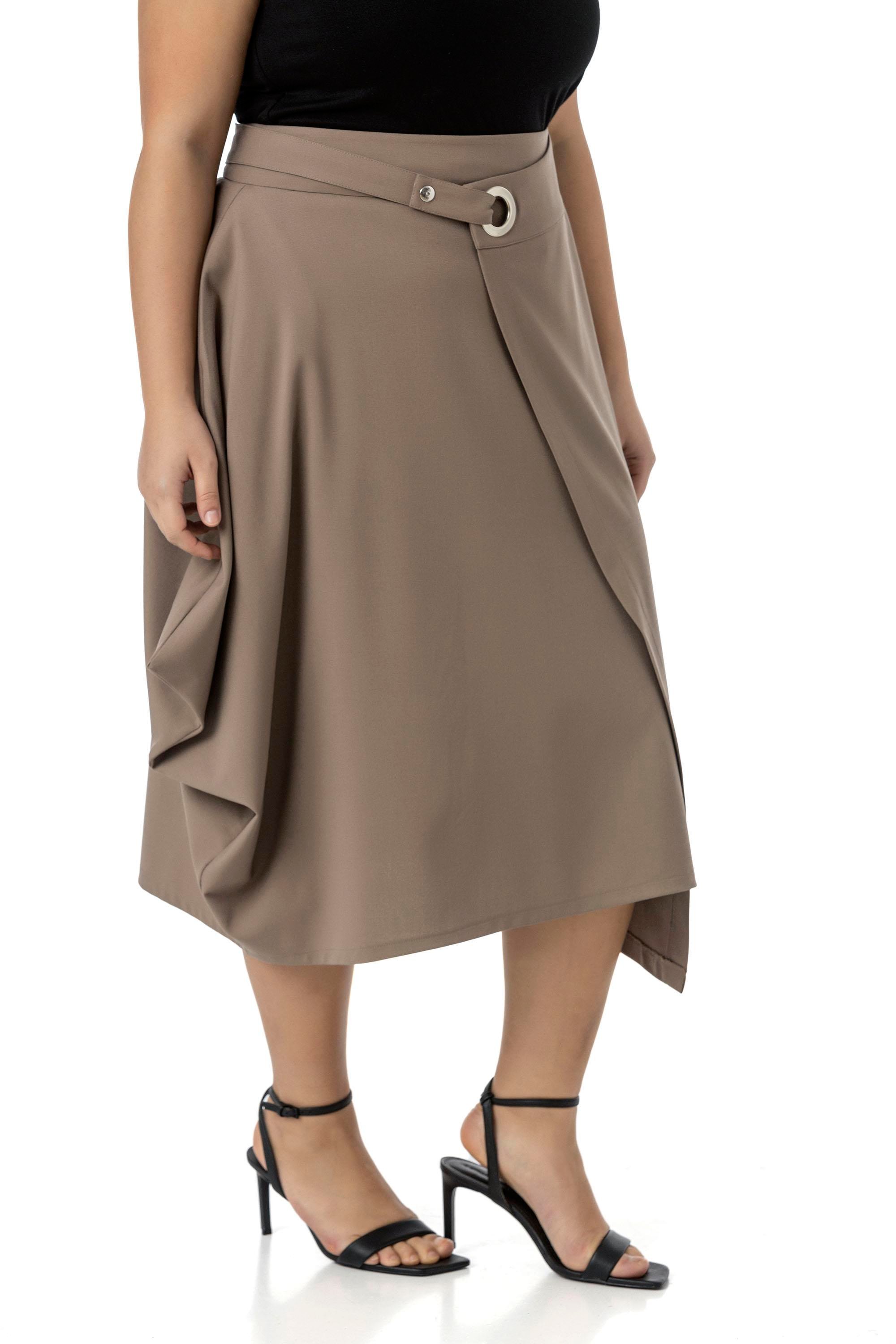 SkirtsDisentis Modest Büyük Beden Asimetrik Kesim Kuşgözü Detaylı Tek Cepli Midi Vizon EtekDISENTIS MODESTBüyük Beden Asimetrik Kesim Kuşgözü Detaylı Tek Cepli Midi Vizon Etek