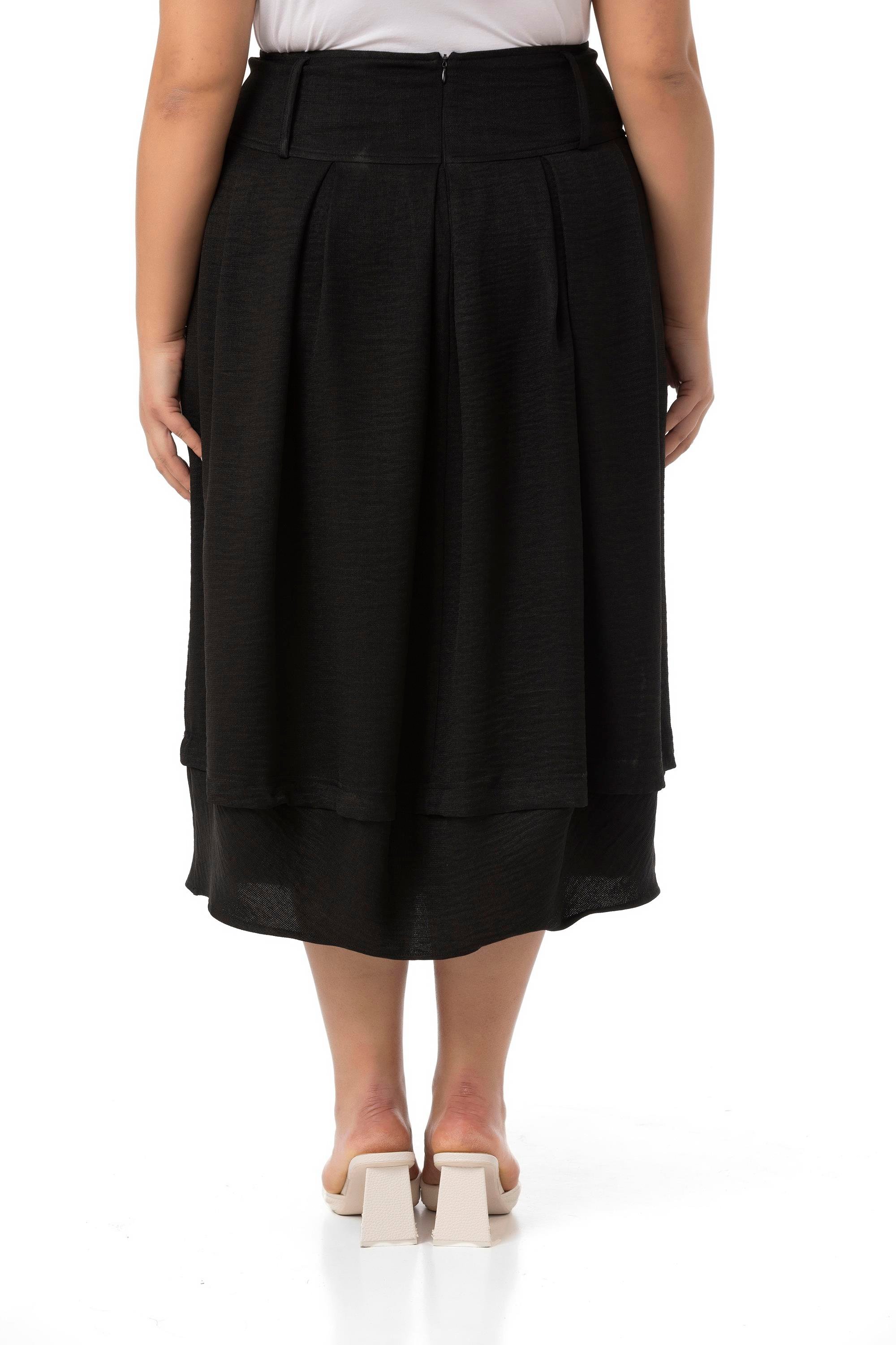 EtekDisentis Modest Büyük Beden Pileli Balon Kesim Midi Siyah EtekDISENTIS MODESTBüyük Beden Pileli Balon Kesim Midi Siyah Etek