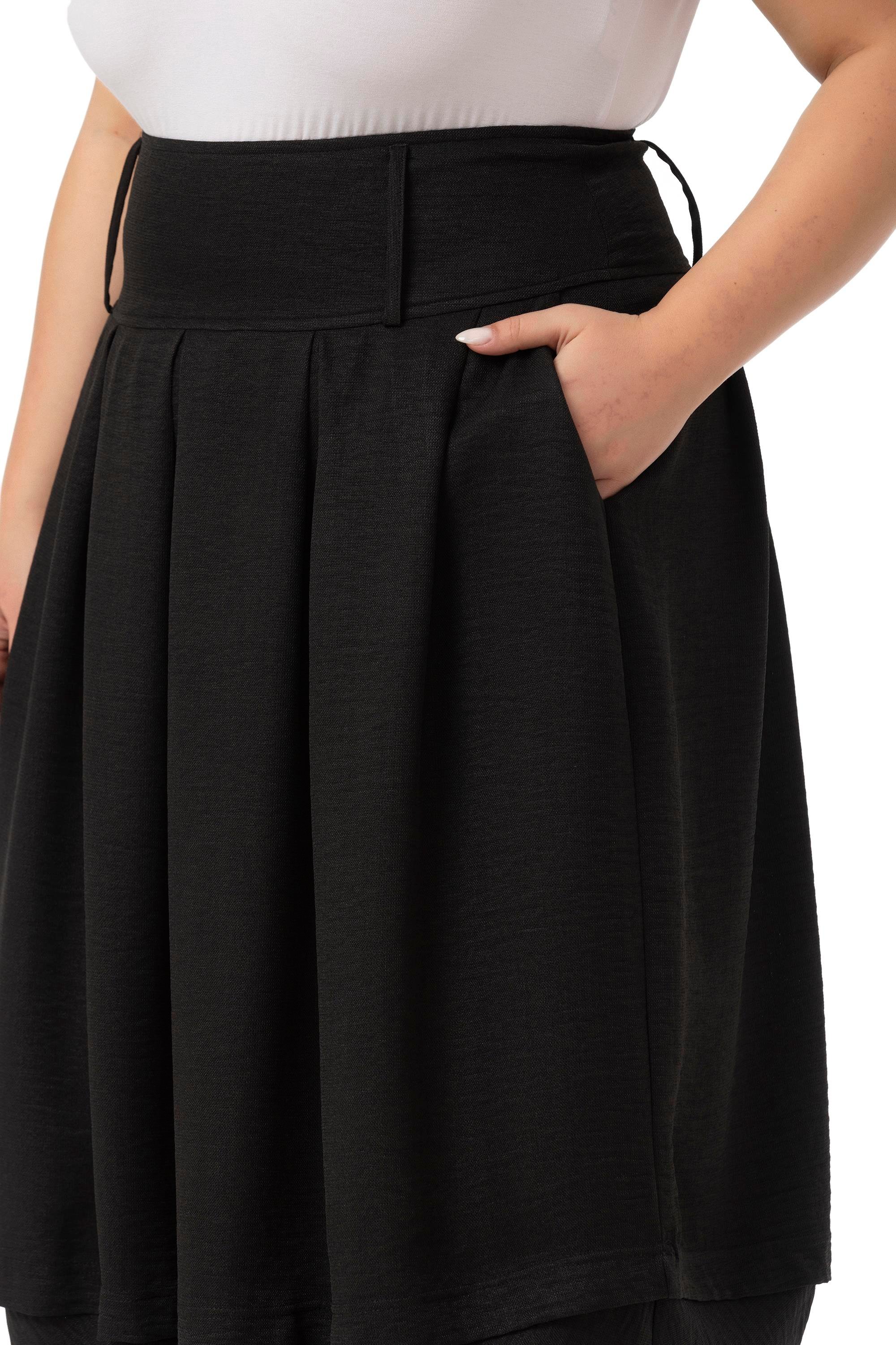 EtekDisentis Modest Büyük Beden Pileli Balon Kesim Midi Siyah EtekDISENTIS MODESTBüyük Beden Pileli Balon Kesim Midi Siyah Etek