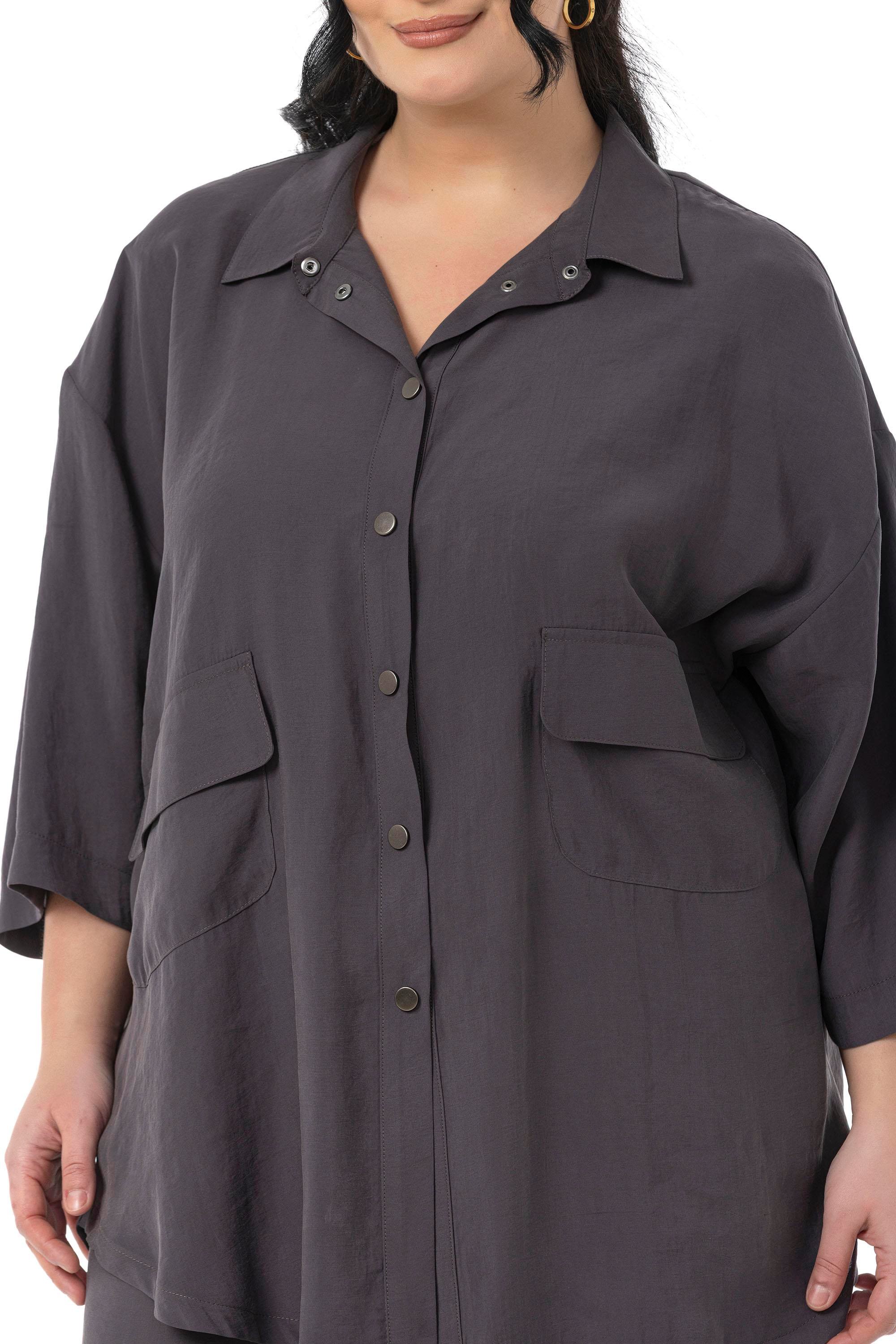 Shirt&Pants setsDisentis Modest Büyük Beden Geniş Kesim Gömlek Pantolon Antrasit İkili TakımDISENTIS MODESTBüyük Beden Geniş Kesim Gömlek Pantolon Antrasit İkili Takım