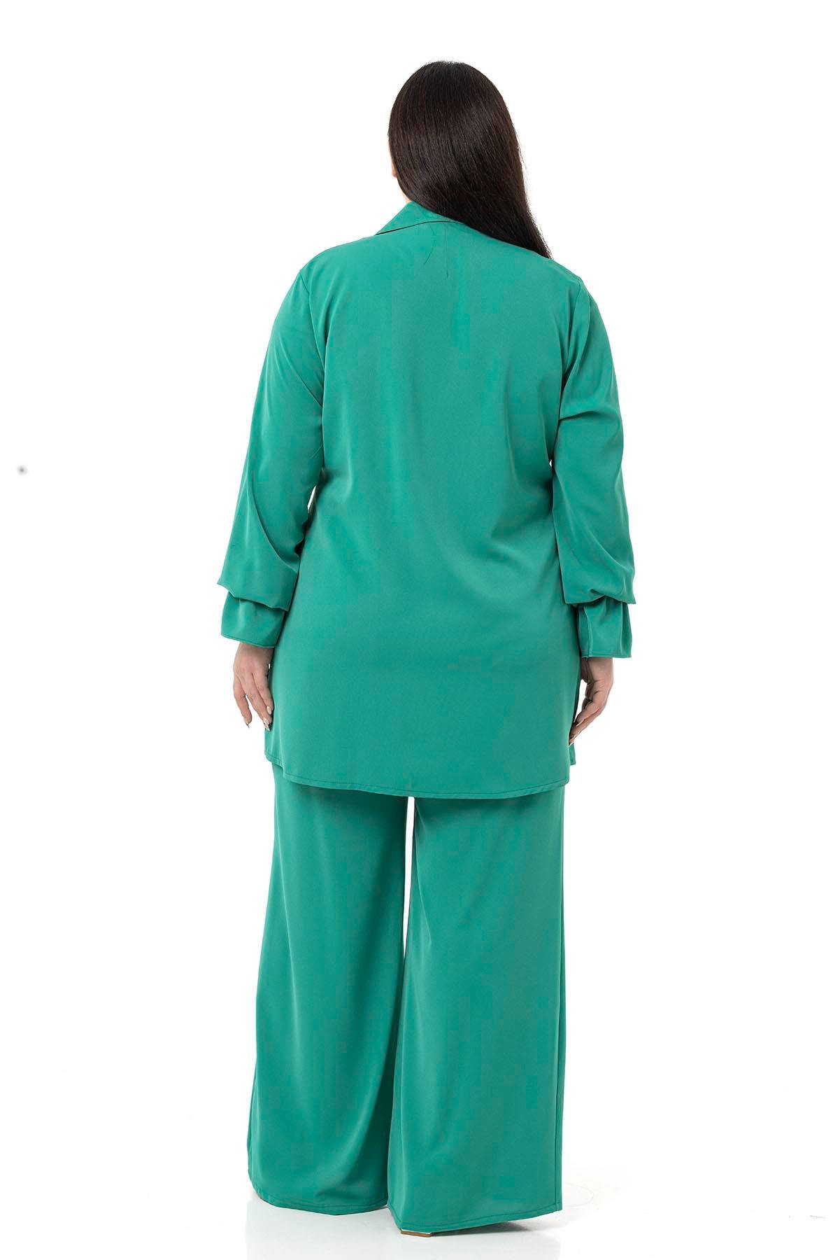 Gömlek | Pantolon TakımlarDisentis Modest Büyük Beden Rahat Kesim Gömlek Pantolon Yeşil İkili TakımDISENTIS MODESTBüyük Beden Rahat Kesim Gömlek Pantolon Yeşil İkili Takım