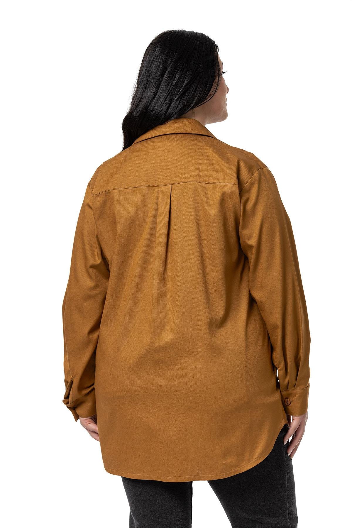 ShirtsDisentis Modest Büyük Beden Cep Detaylı  Gabardin Tarçın Ceket GömlekDISENTIS MODESTBüyük Beden Cep Detaylı  Gabardin Tarçın Ceket Gömlek