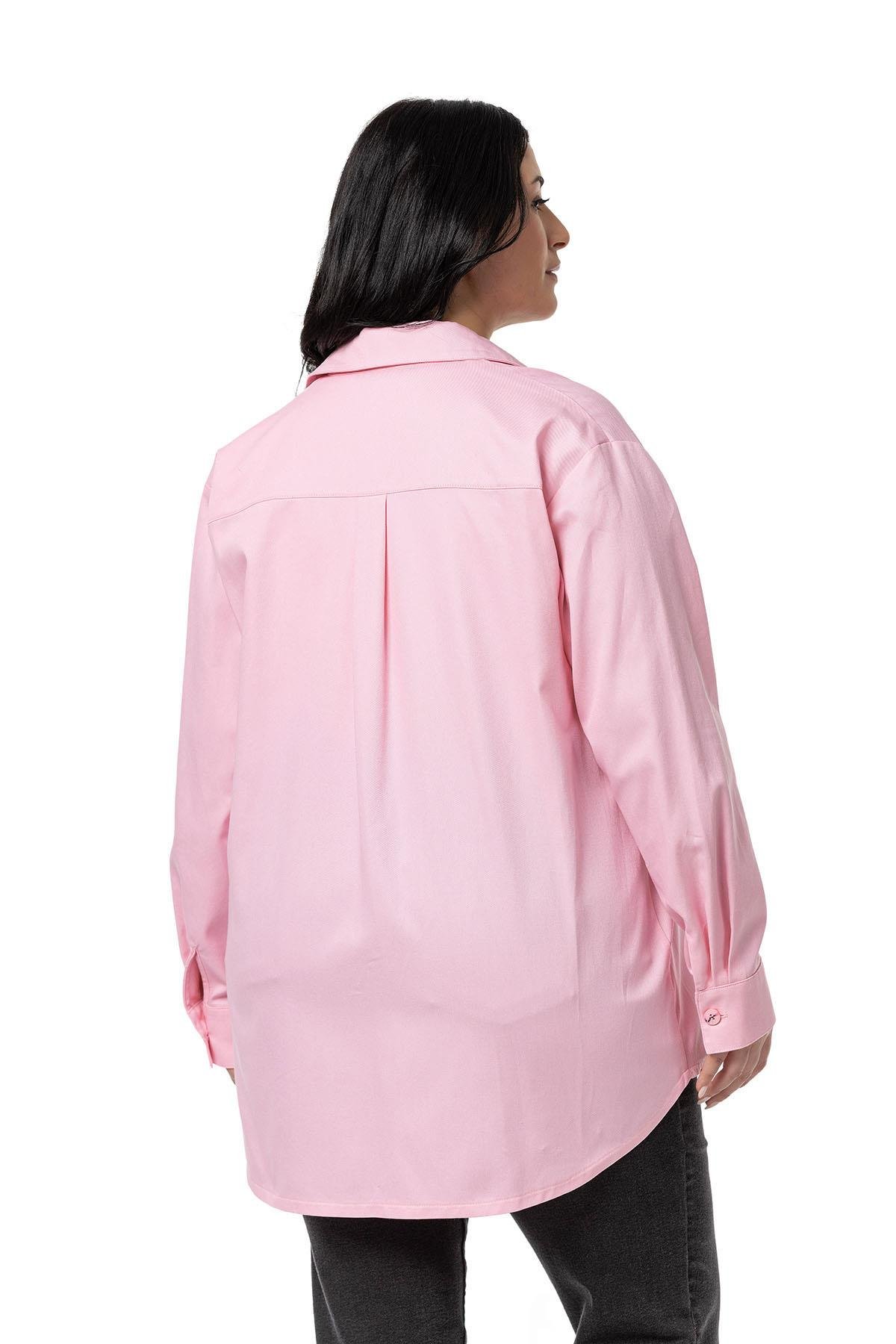 ShirtsDisentis Modest Büyük Beden Cep Detaylı  Gabardin Pembe Ceket GömlekDISENTIS MODESTBüyük Beden Cep Detaylı  Gabardin Pembe Ceket Gömlek