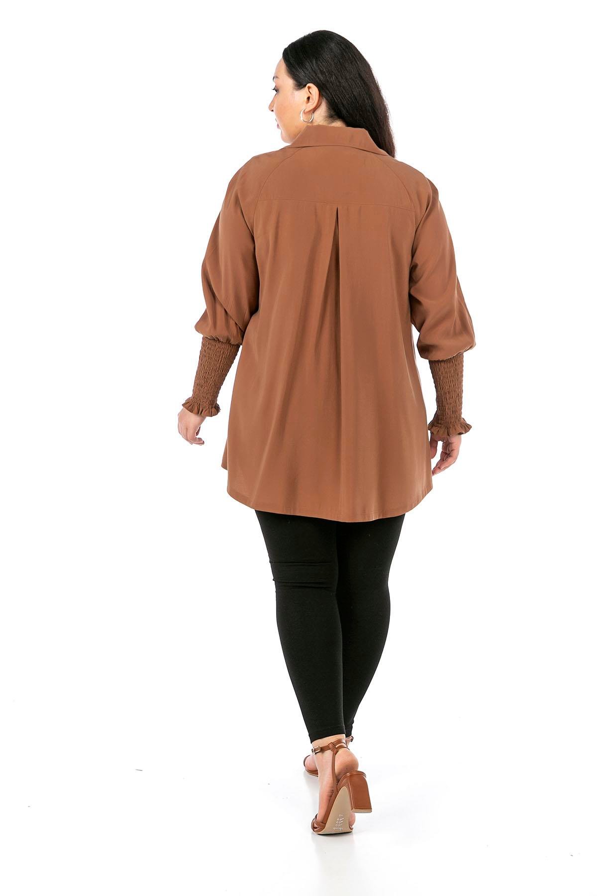 GömlekDisentis Modest Gömlek Yaka Reglan Kol Göğüsten Tek Cepli Kol Ağzı Gipeli Kahverengi GömlekDISENTIS MODESTBüyük Beden Gömlek Yaka Reglan Kol Göğüsten Tek Cepli Kol Ağzı Gipeli Kahverengi Gömlek