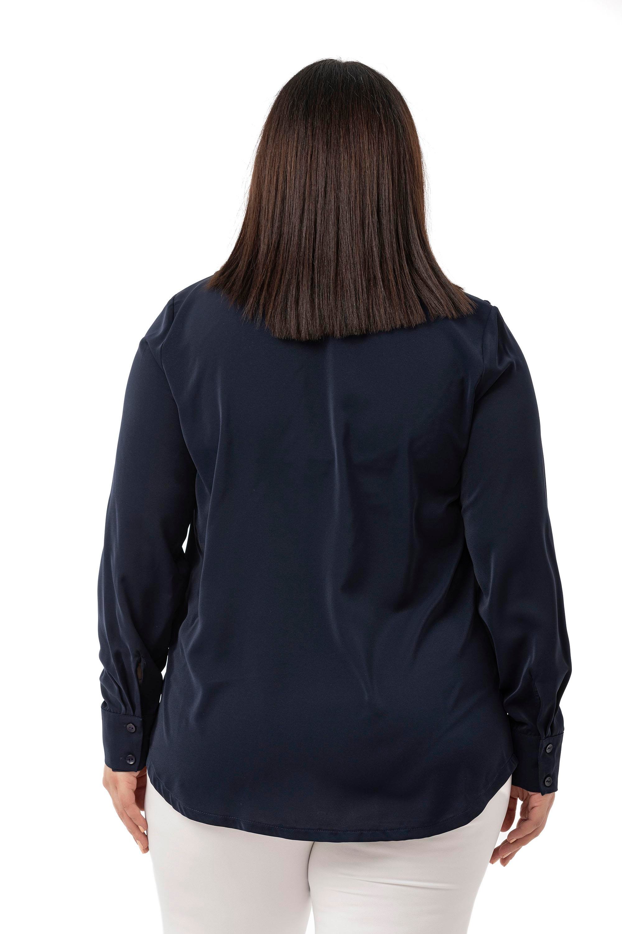 ShirtsDisentis Modest Büyük Beden Kabartmalı Kumaş Detaylı Lacivert GömlekDISENTIS MODESTBüyük Beden Kabartmalı Kumaş Detaylı Lacivert Gömlek