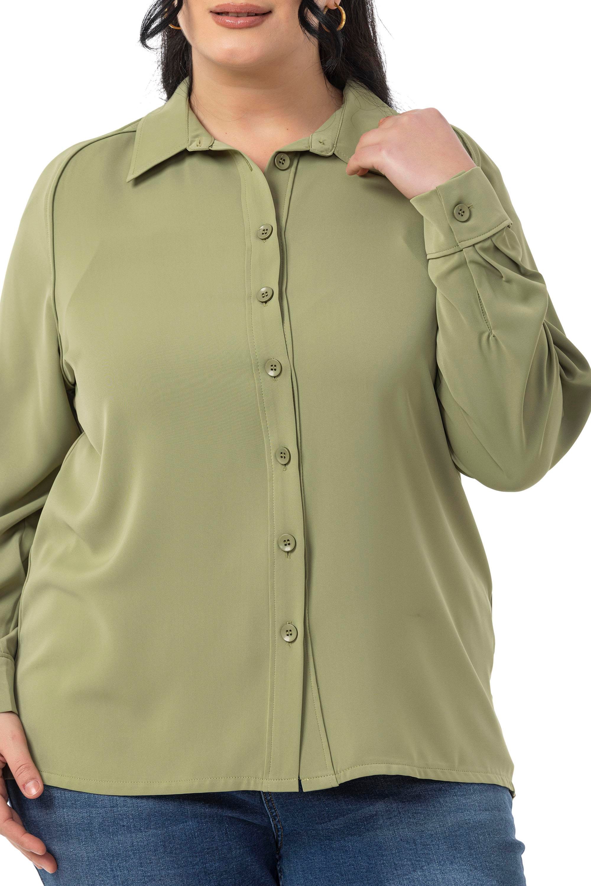 GömlekDisentis Modest Büyük Beden Reglan Kollu Fıstık Yeşili Gömlek DISENTIS MODESTBüyük Beden Reglan Kollu Fıstık Yeşili Gömlek 