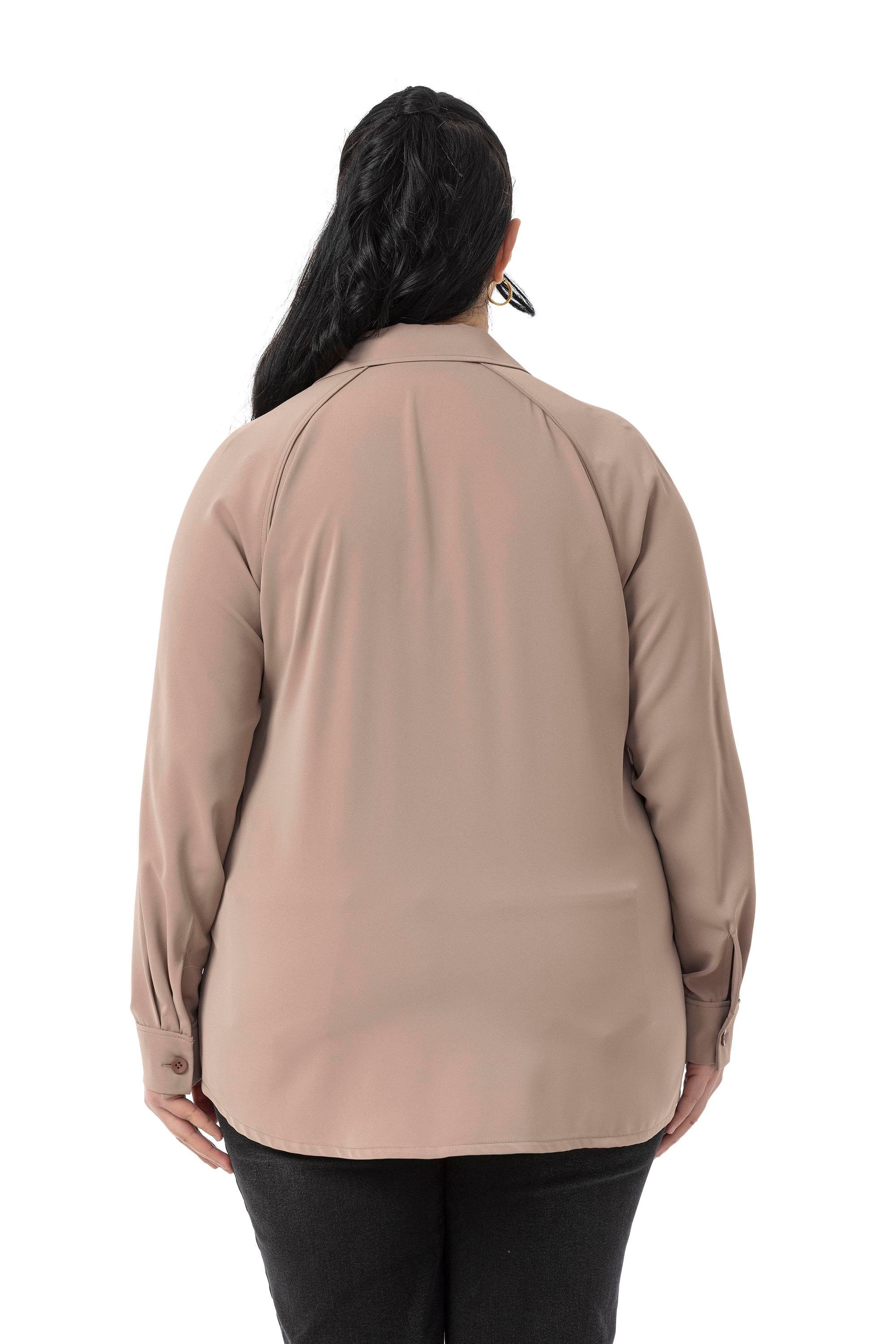 GömlekDisentis Modest Büyük Beden Reglan Kollu Vizon Gömlek DISENTIS MODESTBüyük Beden Reglan Kollu Vizon Gömlek 