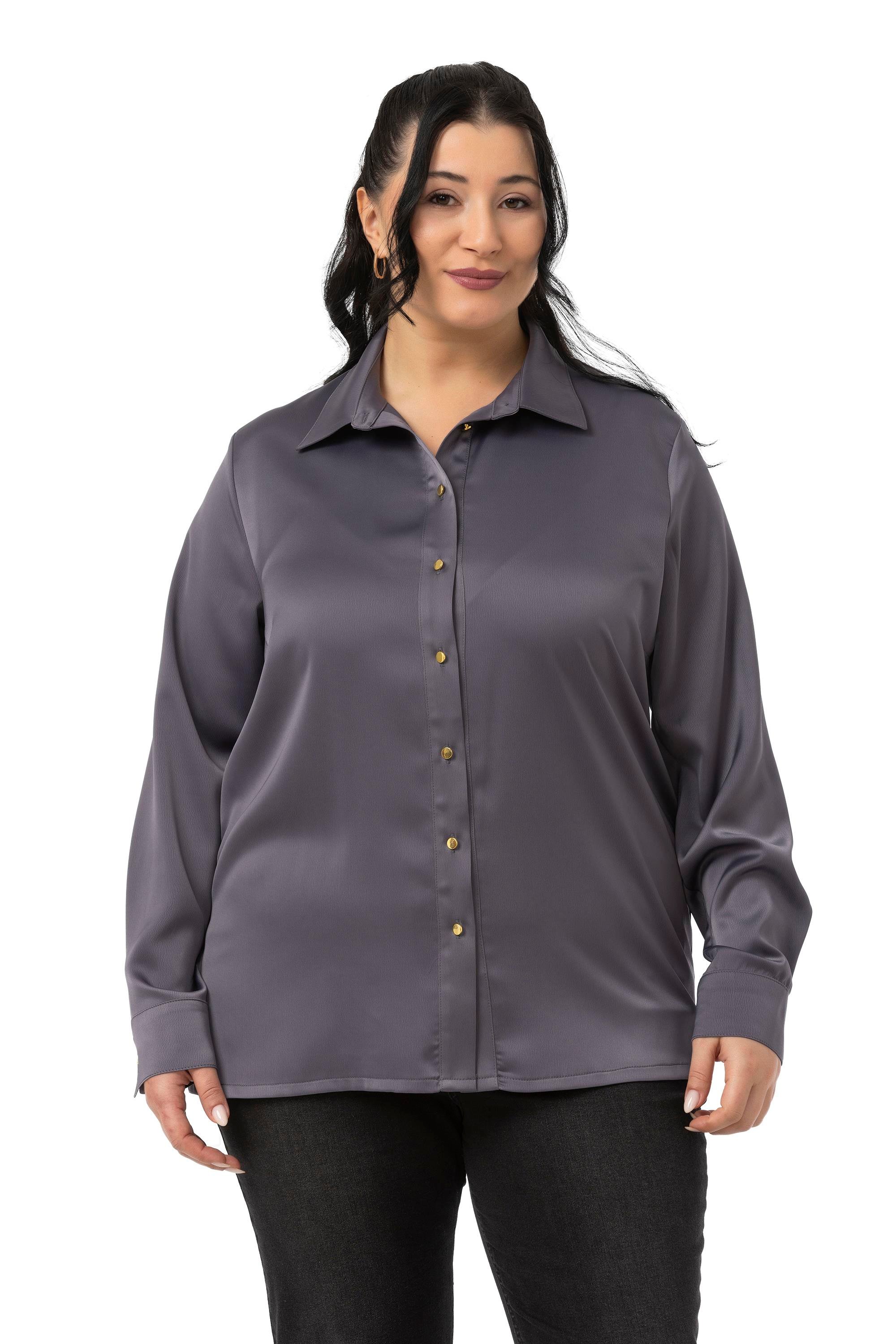 ShirtsDisentis Modest Saten Dokulu Manşetli Antrasit GömlekDISENTIS MODESTBüyük Beden Saten Dokulu Manşetli Antrasit Gömlek