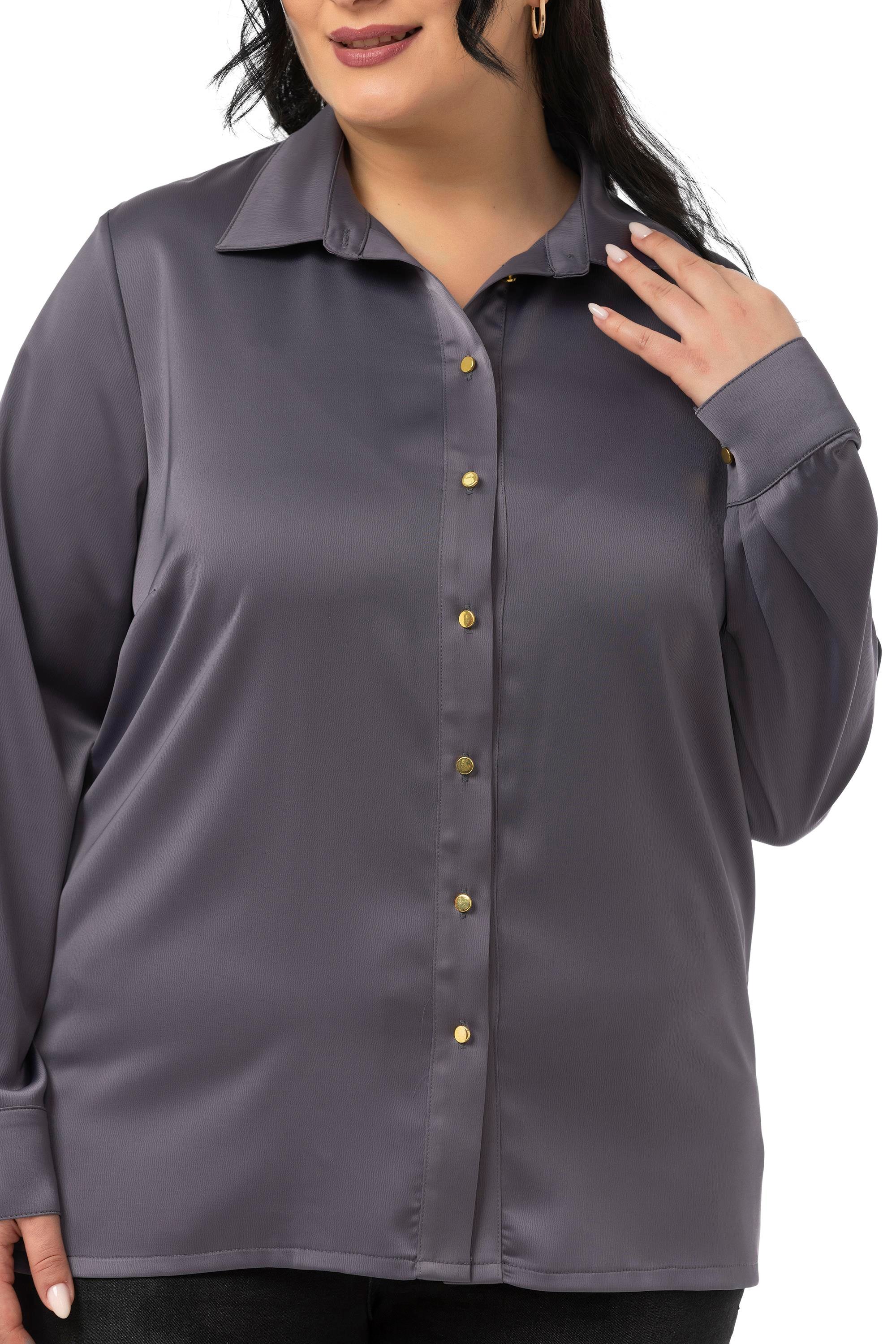 ShirtsDisentis Modest Saten Dokulu Manşetli Antrasit GömlekDISENTIS MODESTBüyük Beden Saten Dokulu Manşetli Antrasit Gömlek