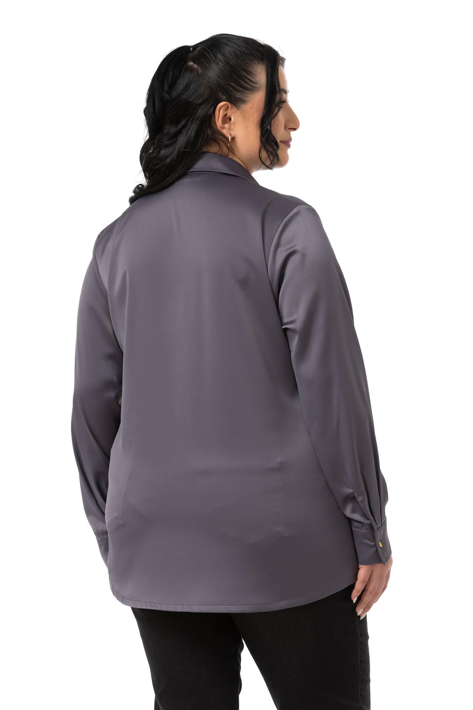 ShirtsDisentis Modest Saten Dokulu Manşetli Antrasit GömlekDISENTIS MODESTBüyük Beden Saten Dokulu Manşetli Antrasit Gömlek