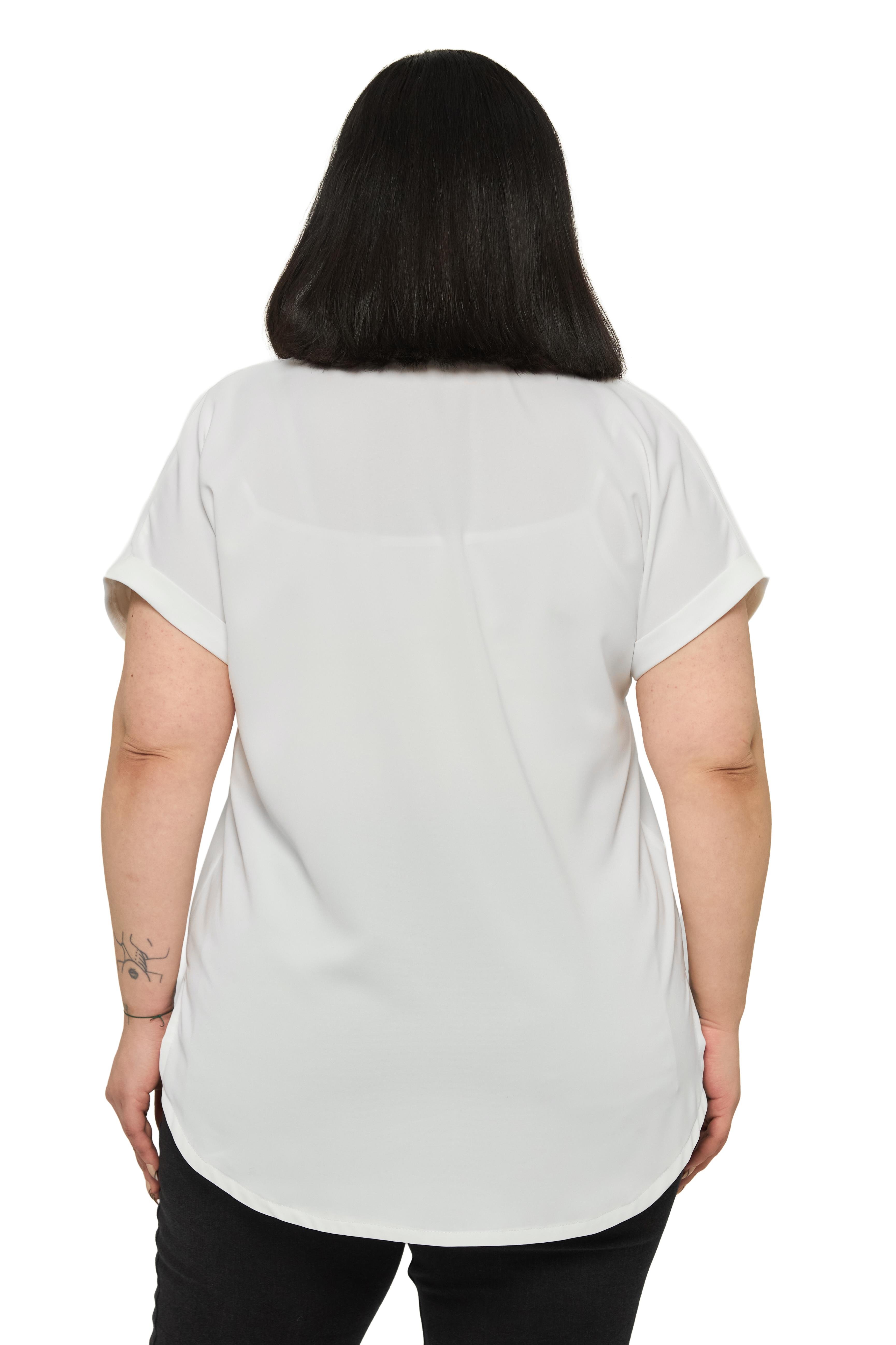 GömlekDisentis Modest Büyük Beden Tek Cepli Kısa Duble Kollu Beyaz GömlekDISENTIS MODESTBüyük Beden Tek Cepli Kısa Duble Kollu Beyaz Gömlek